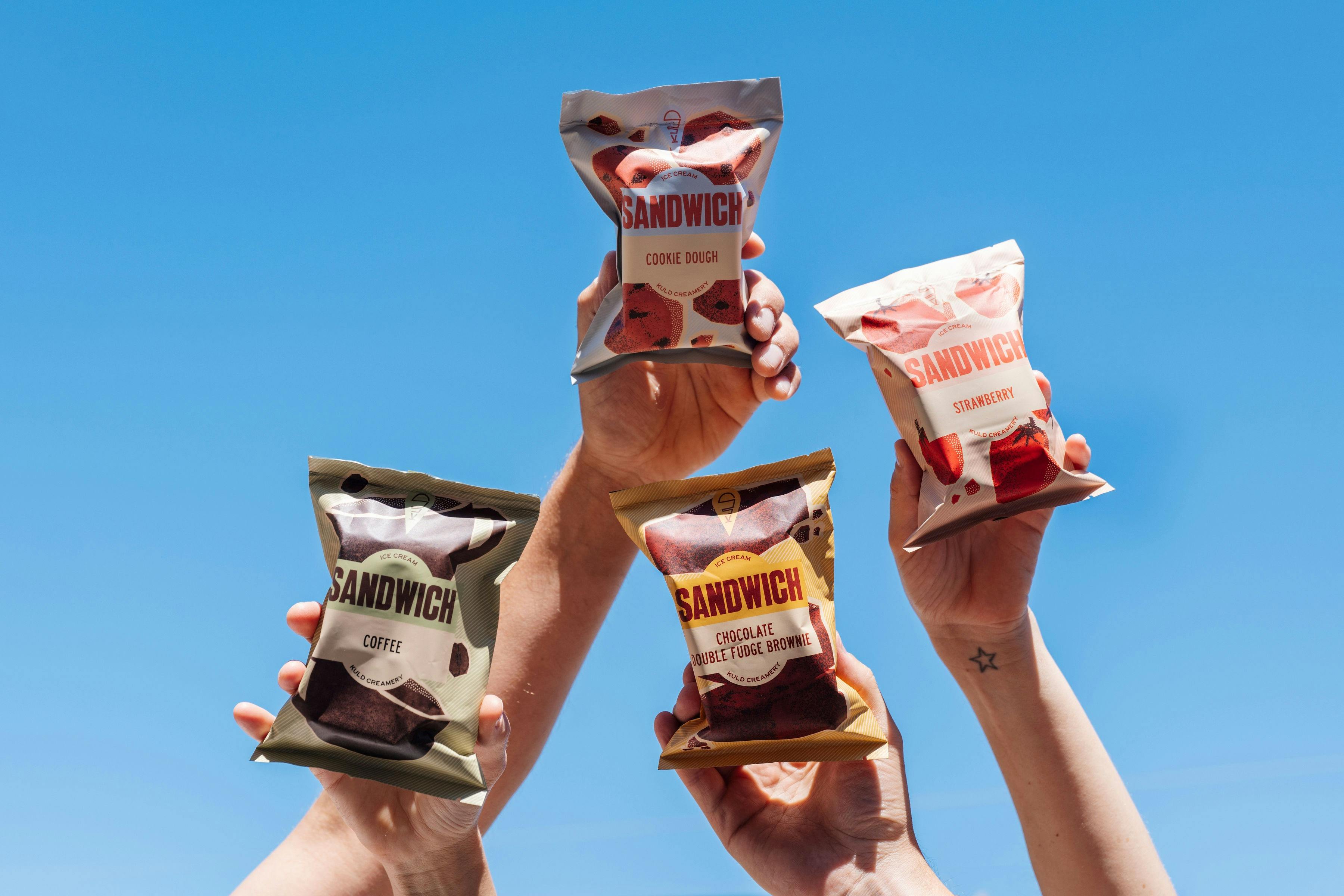 pre packed ice cream sandwiches in 4 flavours are available at all of our locations and wholesale!