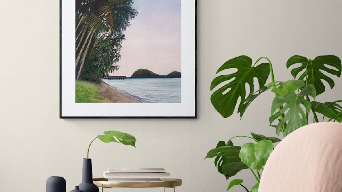 Watercolour Painting of Double Island, Natalie Lorentzen Palm Cover