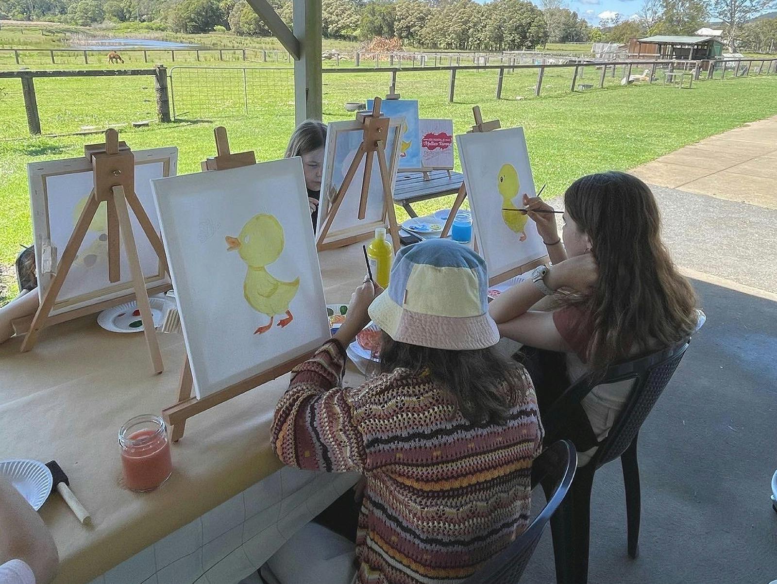 Kids Painting at Mollies Farm