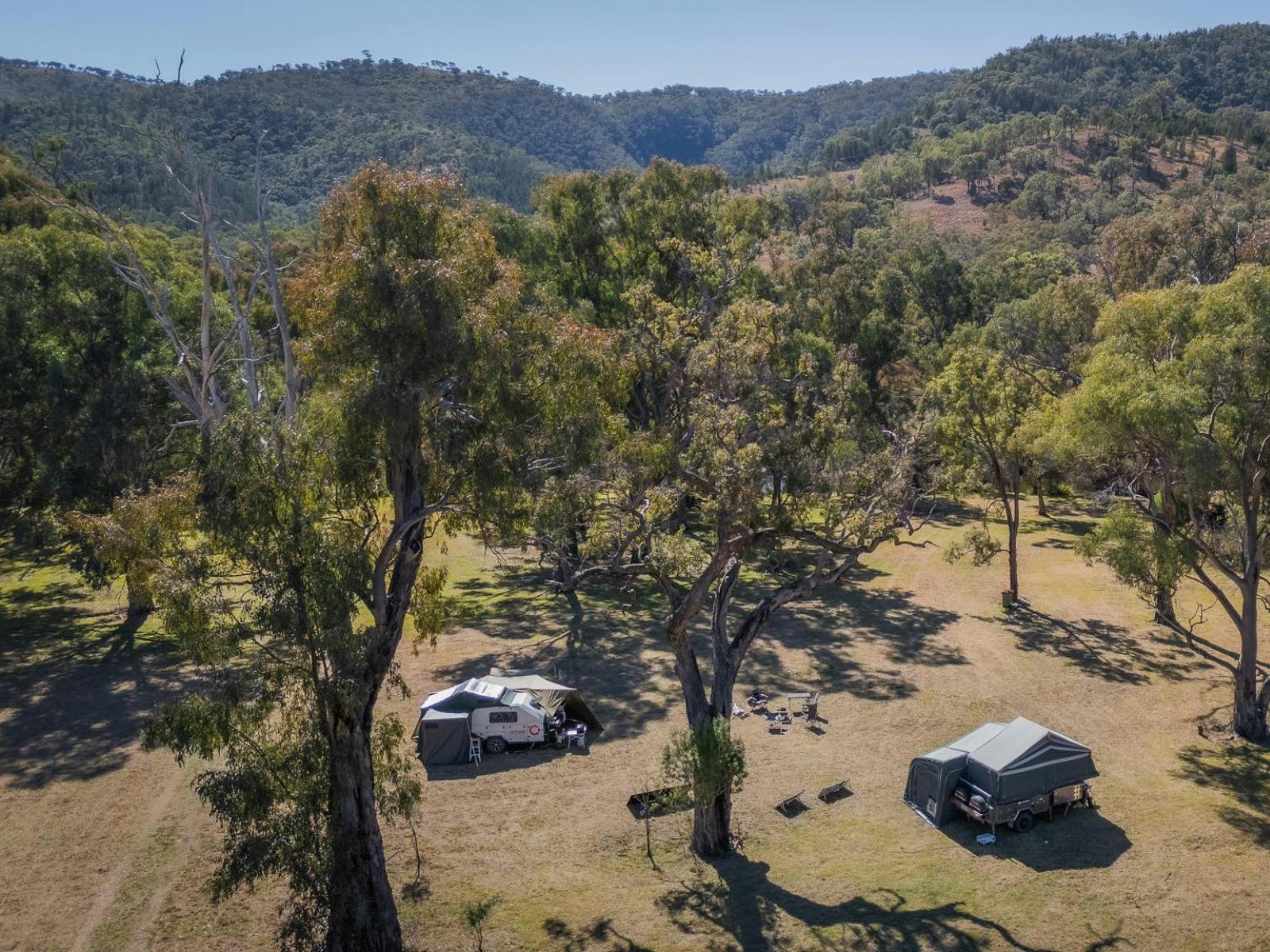 Aerial view of campsite at Agora Hideaway
