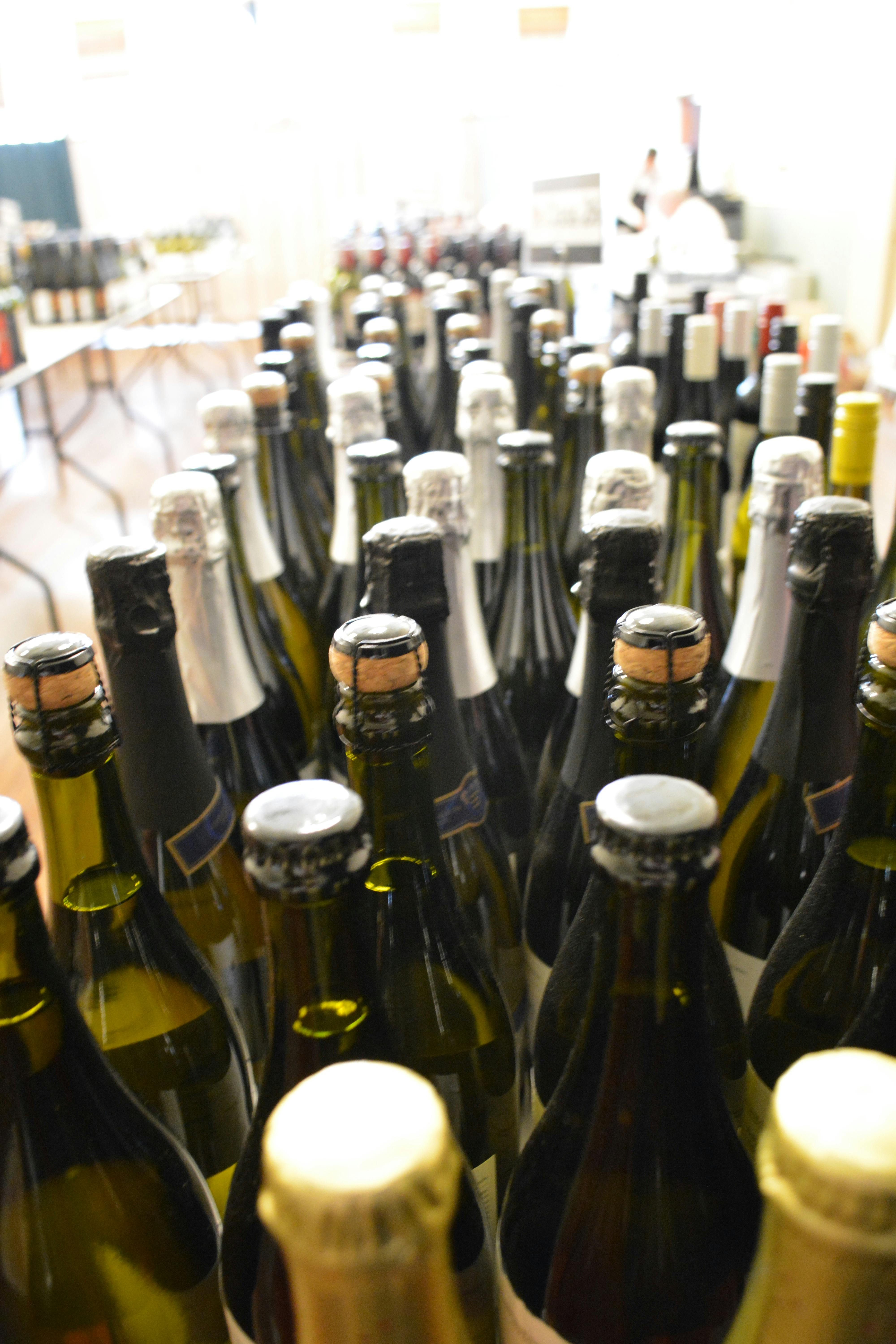 wine bottles ready