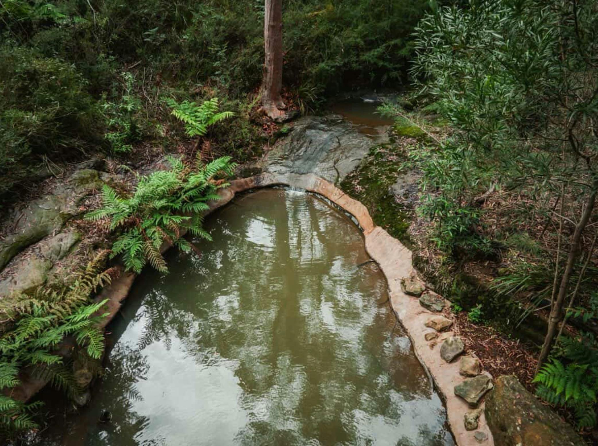 a natural pool within an ancient creek system