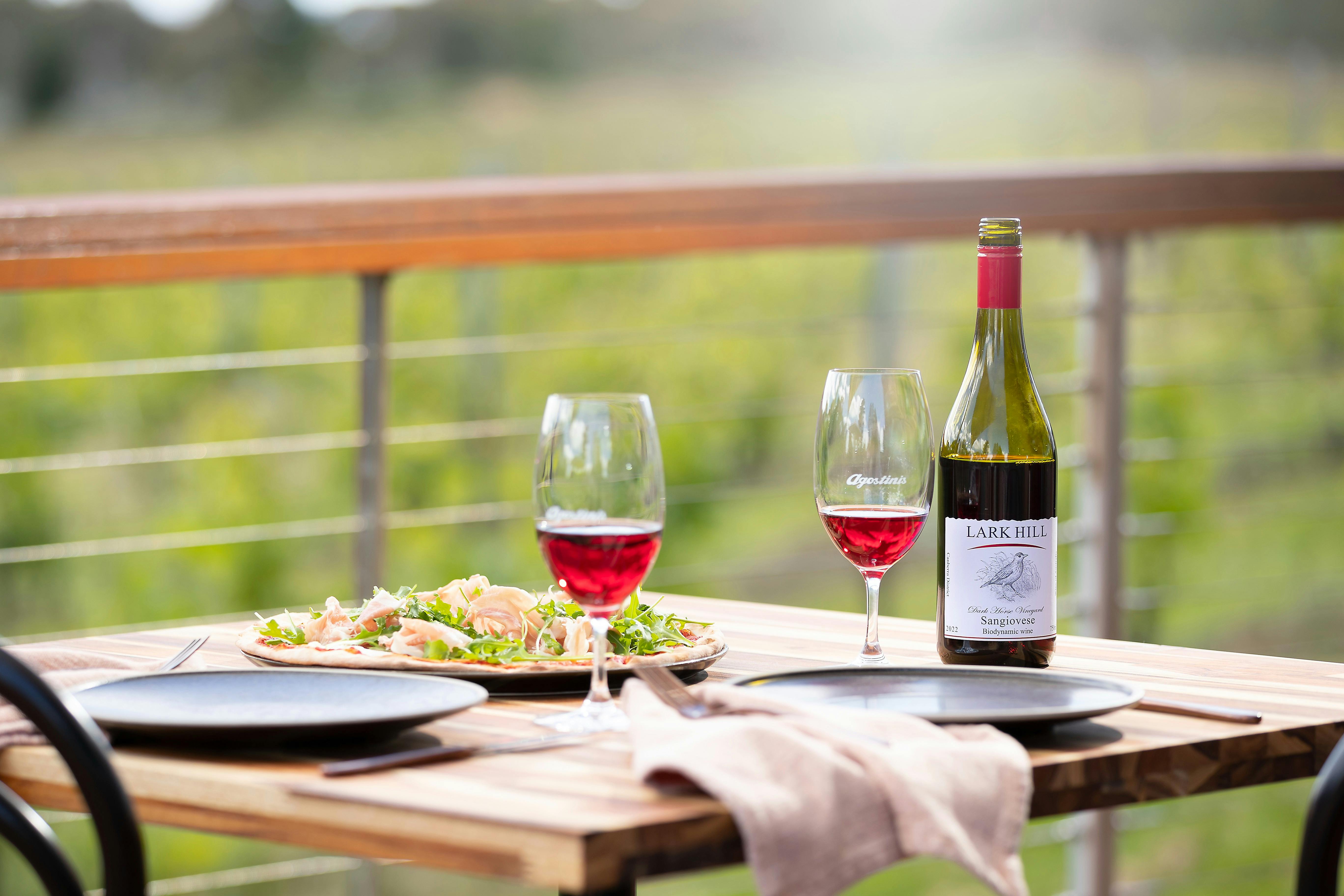 Photo of Lark Hill Sangiovese Red wine with Lunch on the Deck at Lark Hill