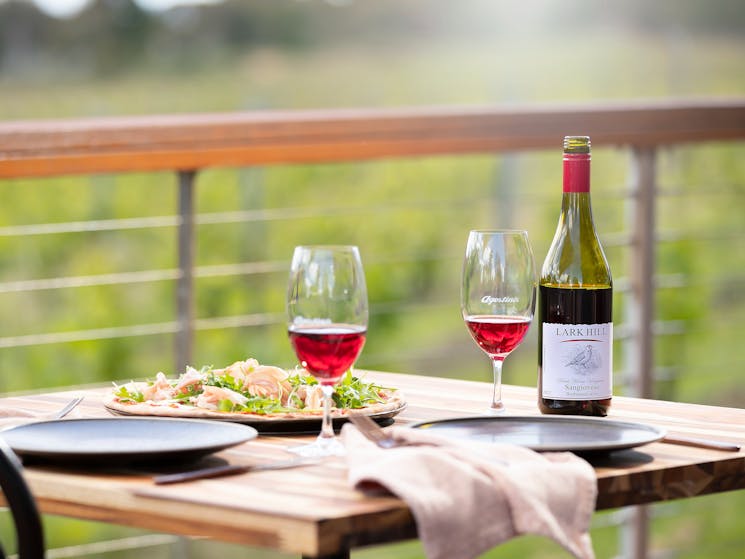 Photo of Lark Hill Sangiovese Red wine with Lunch on the Deck at Lark Hill