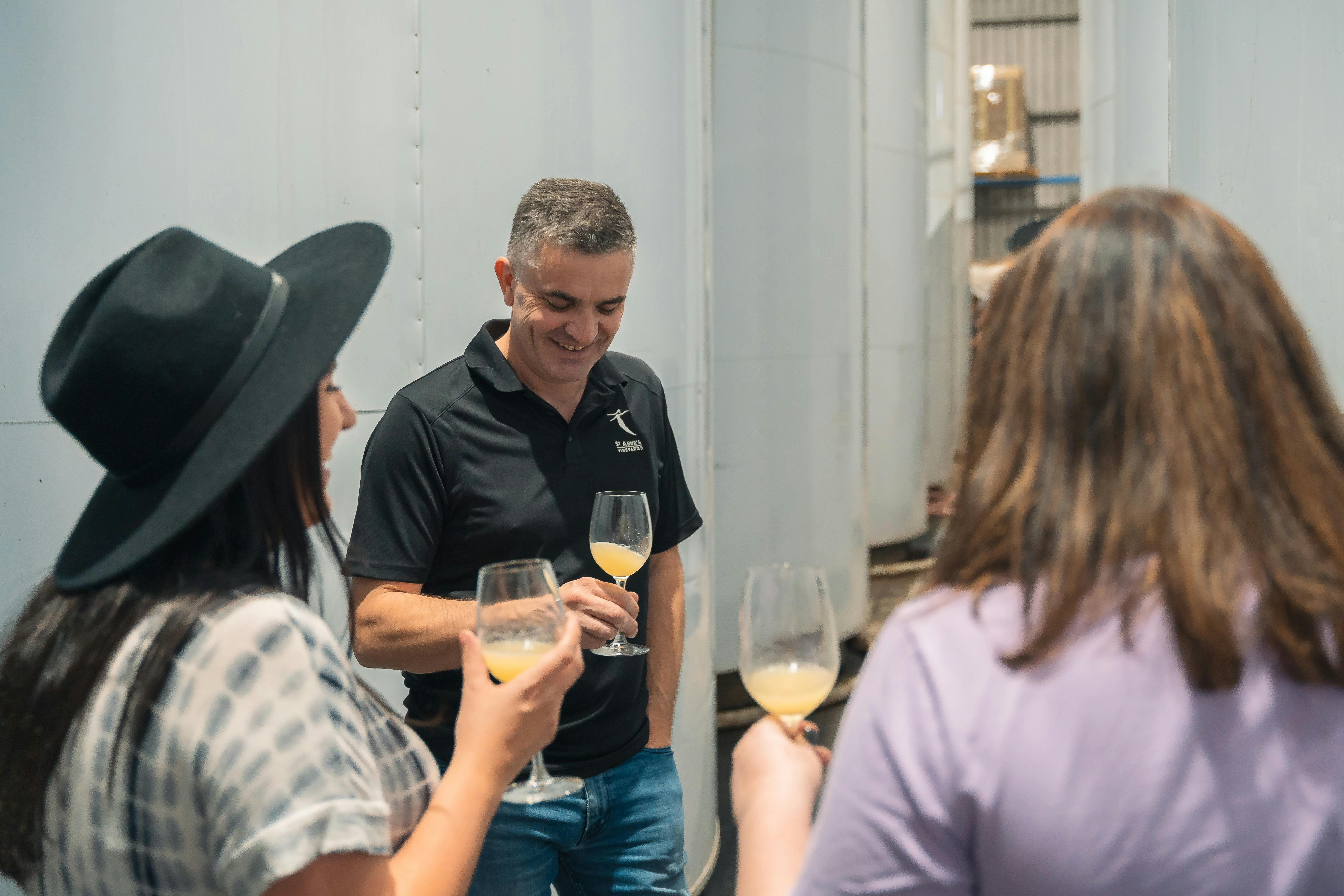 Winemaker Richard McLean giving a winery tour