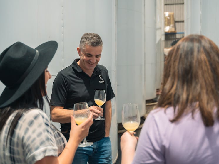 Winemaker Richard McLean giving a winery tour