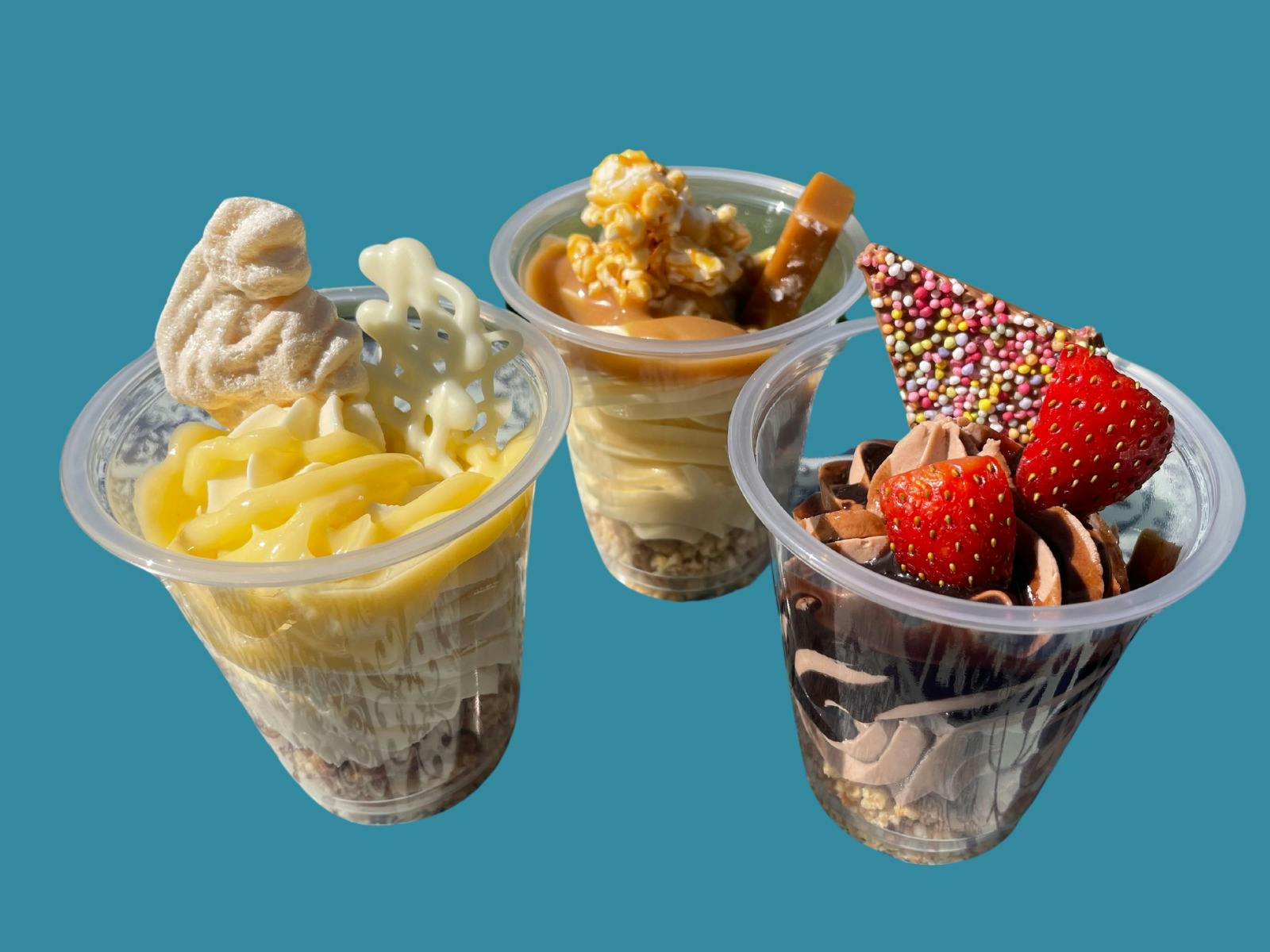 Get Whipped Cheesecake Cones also available in a cup