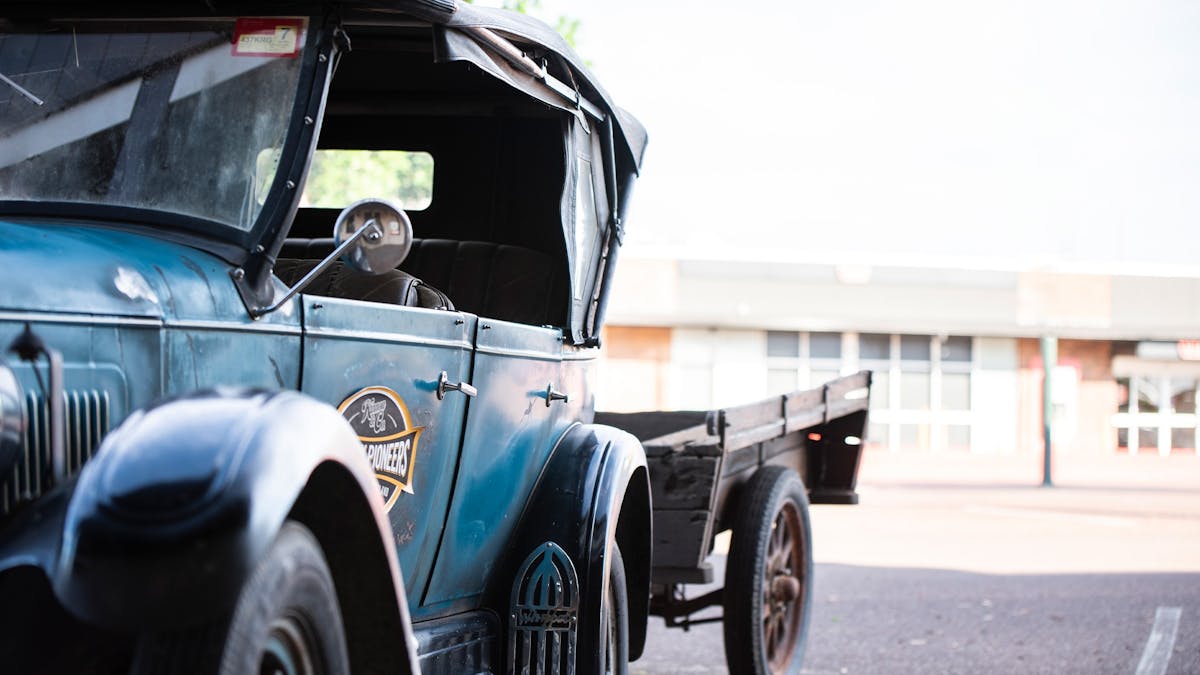 heritage style blue whippet car