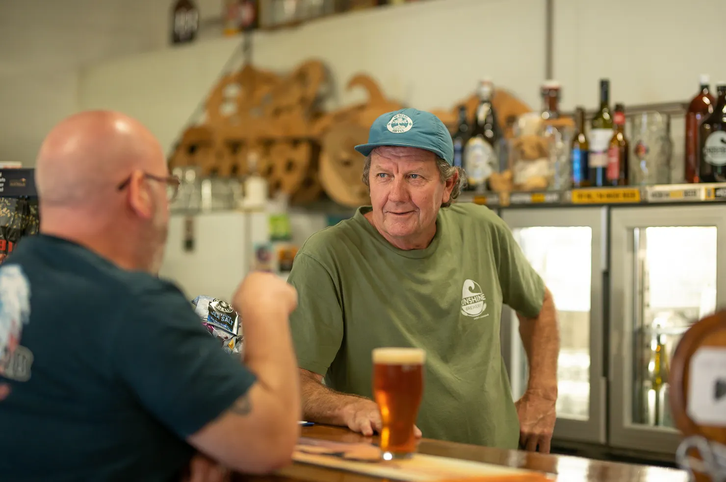 Serving beers
