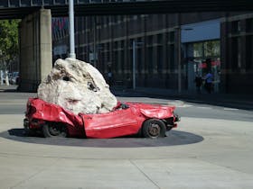 Still Life with Stone & Car, By Jimmy Durham