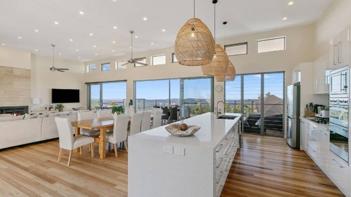 Luxurious open plan living leading out to deck