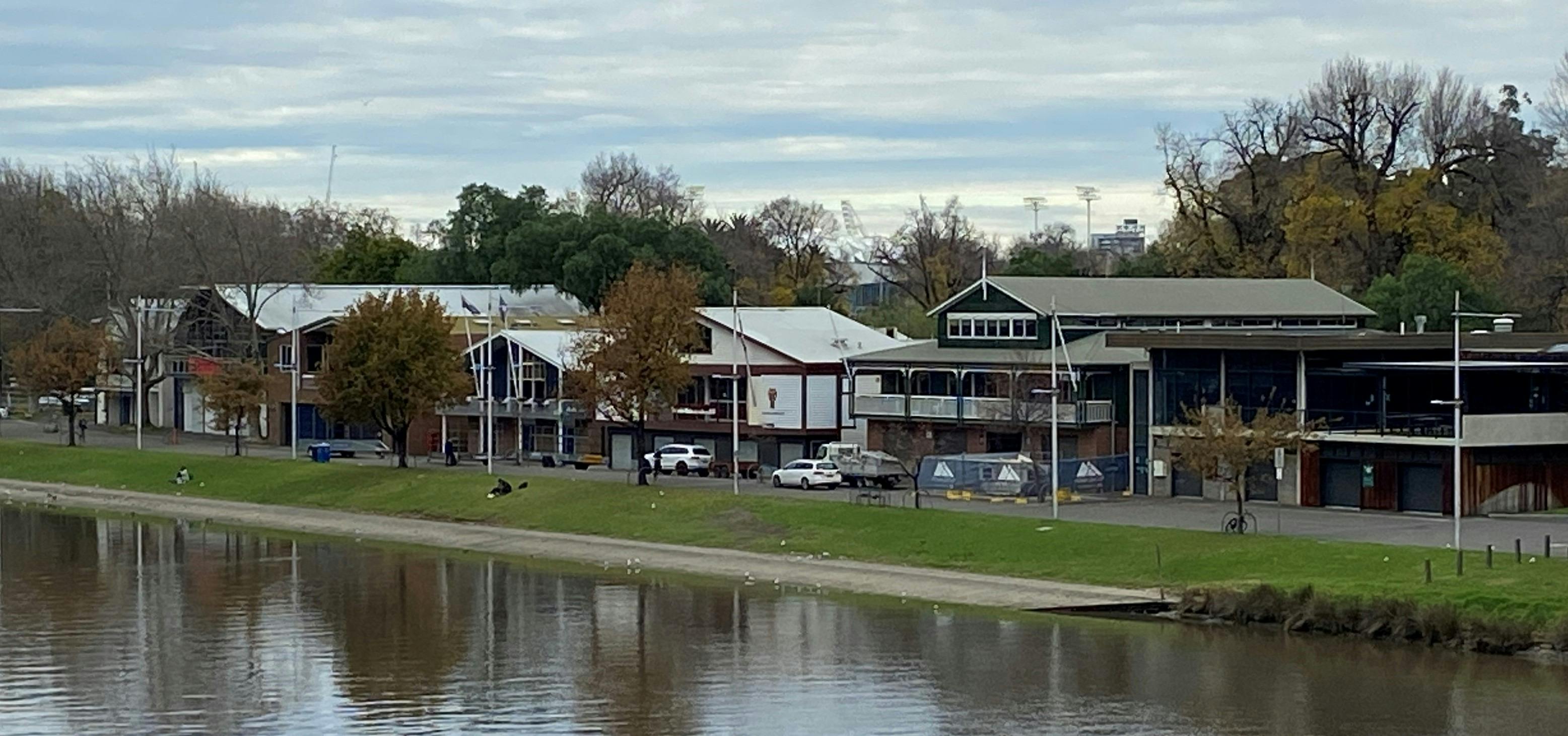 Boat houses on Yarra River