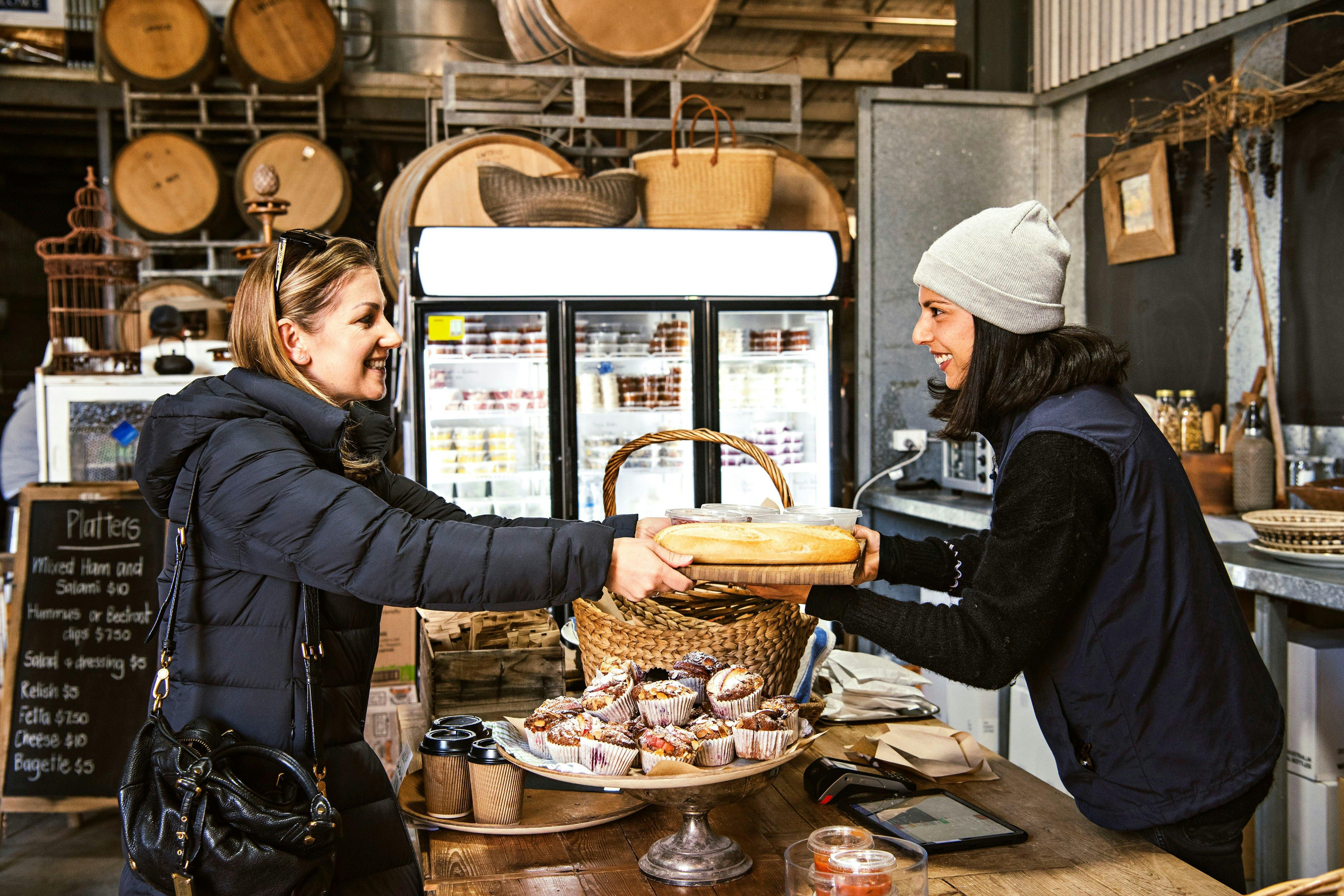 Receiving a platter from the Zin Food Store at Lowe