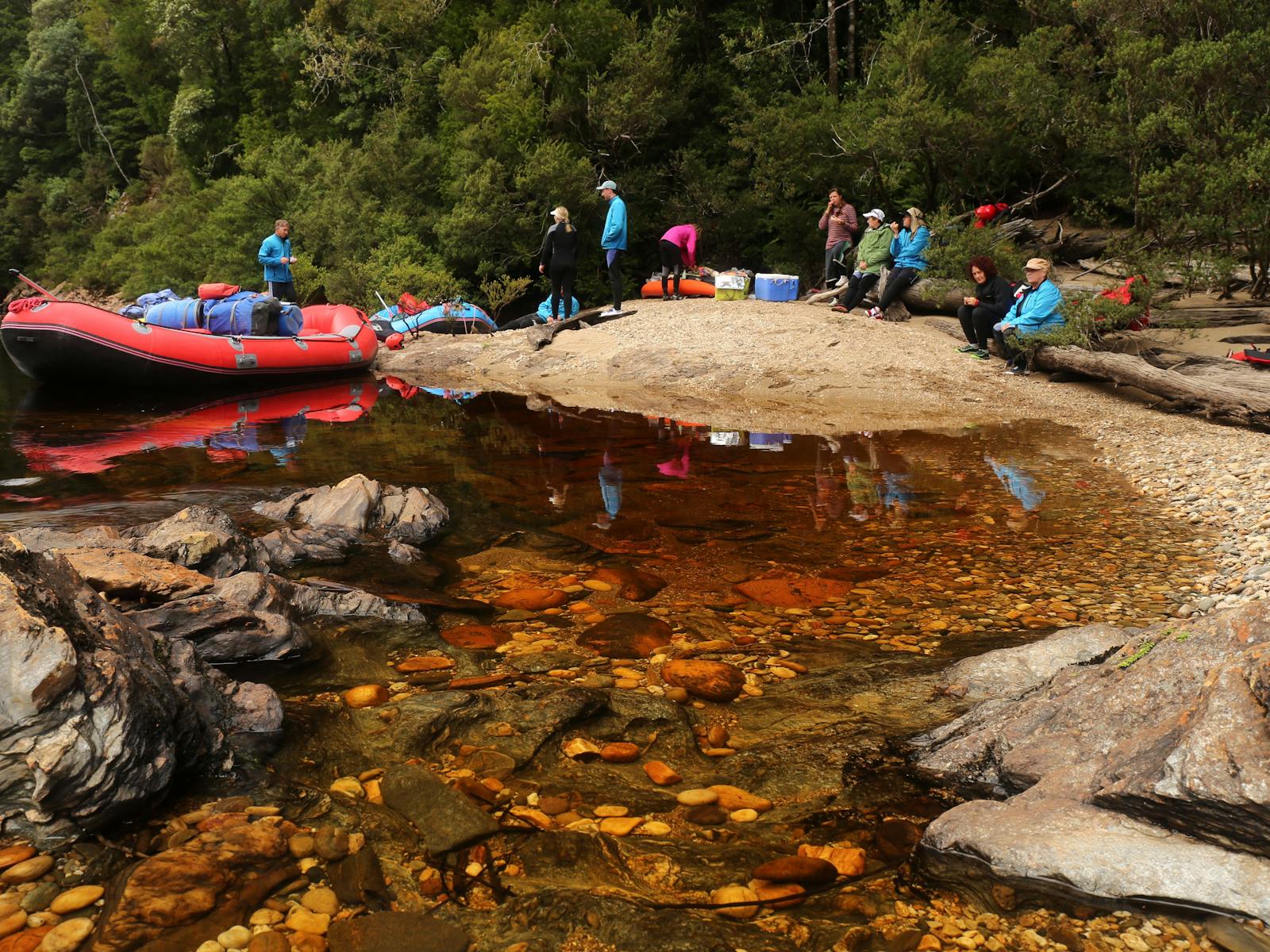 lunch stop along the Franklin River