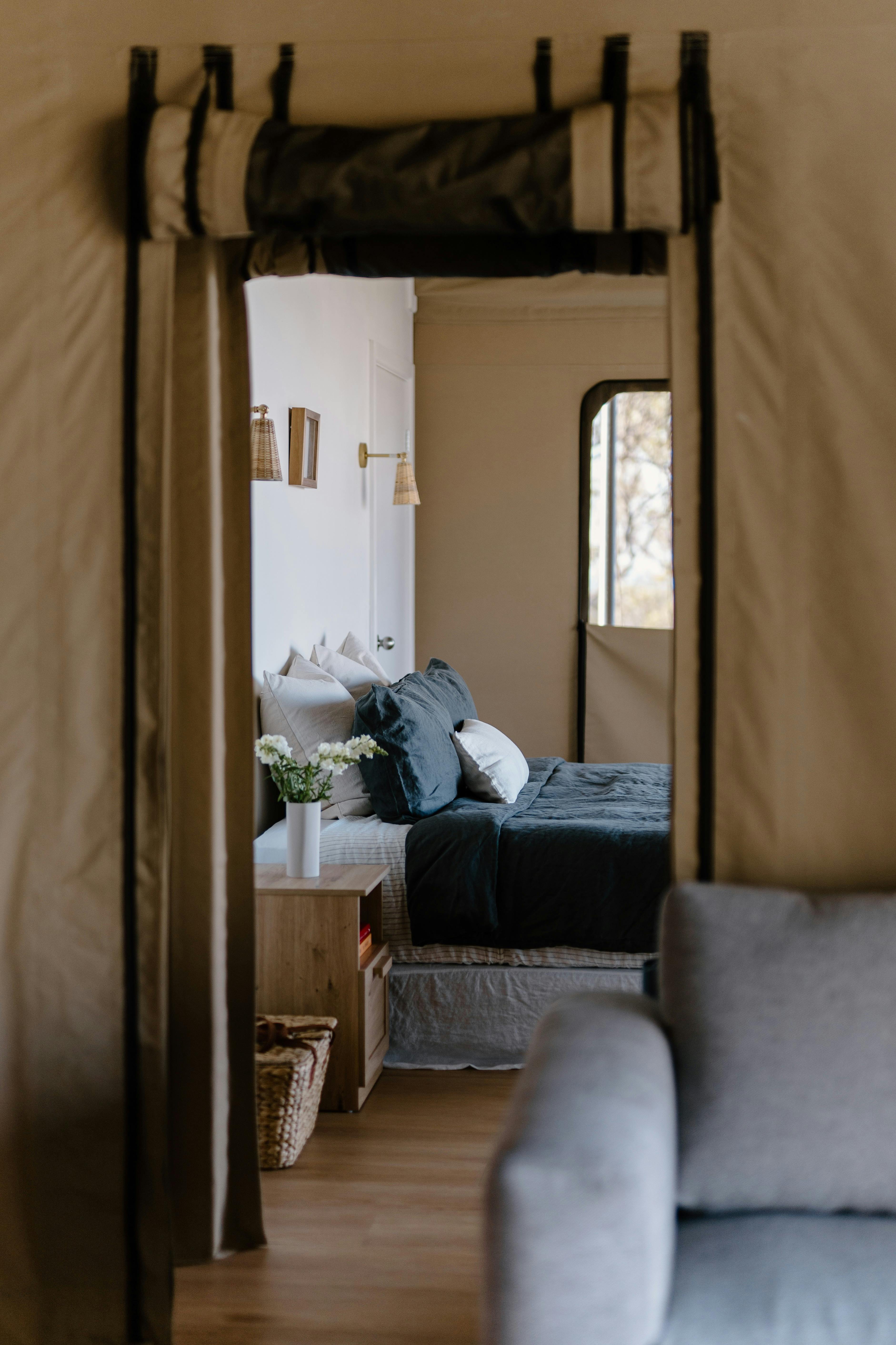 Aerial landscape of the early morning mist over the Spicers Creek ranges