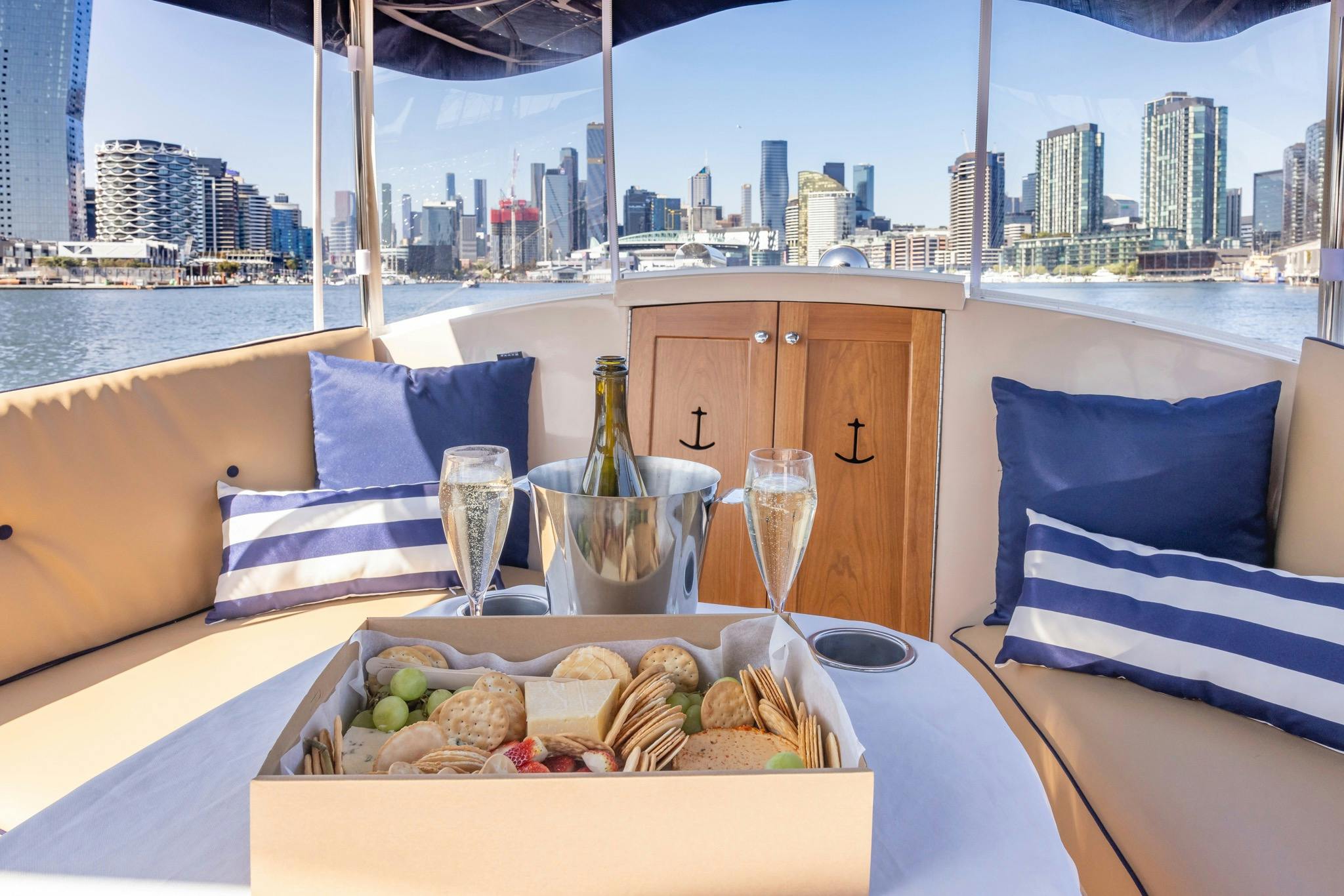 wine and cheese on the Yarra River