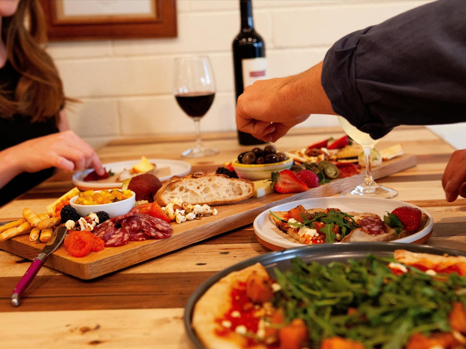 Grazing platter and wine
