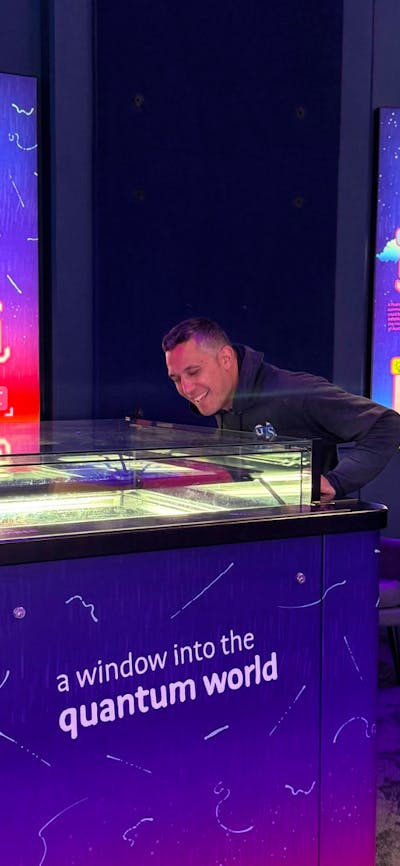 A man looking into a Cloud Chamber