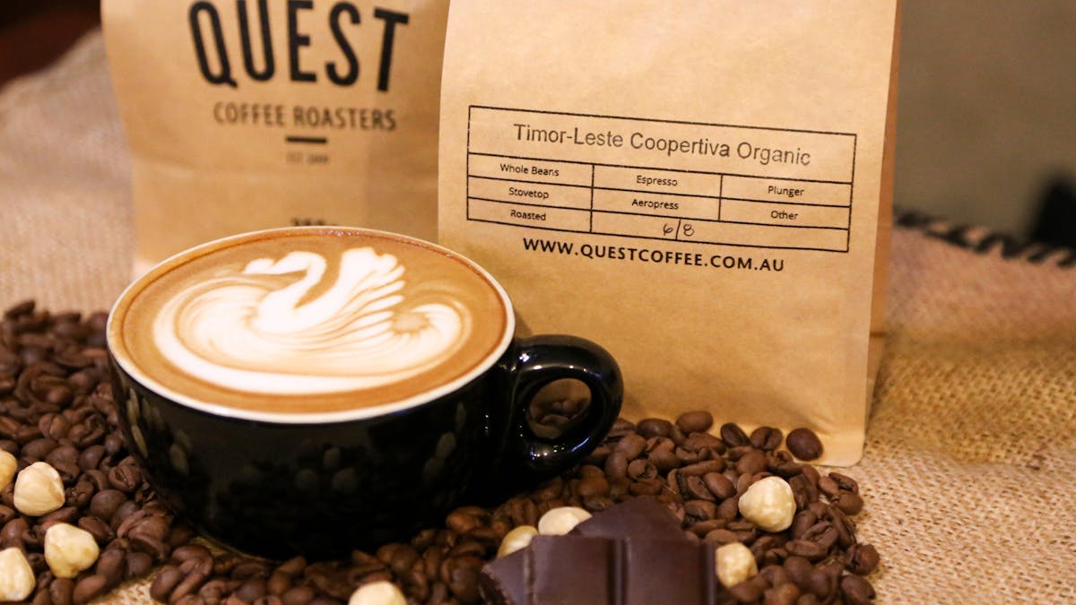 Specialty and rare organic coffee beans available like Timor Leste medium dark roast