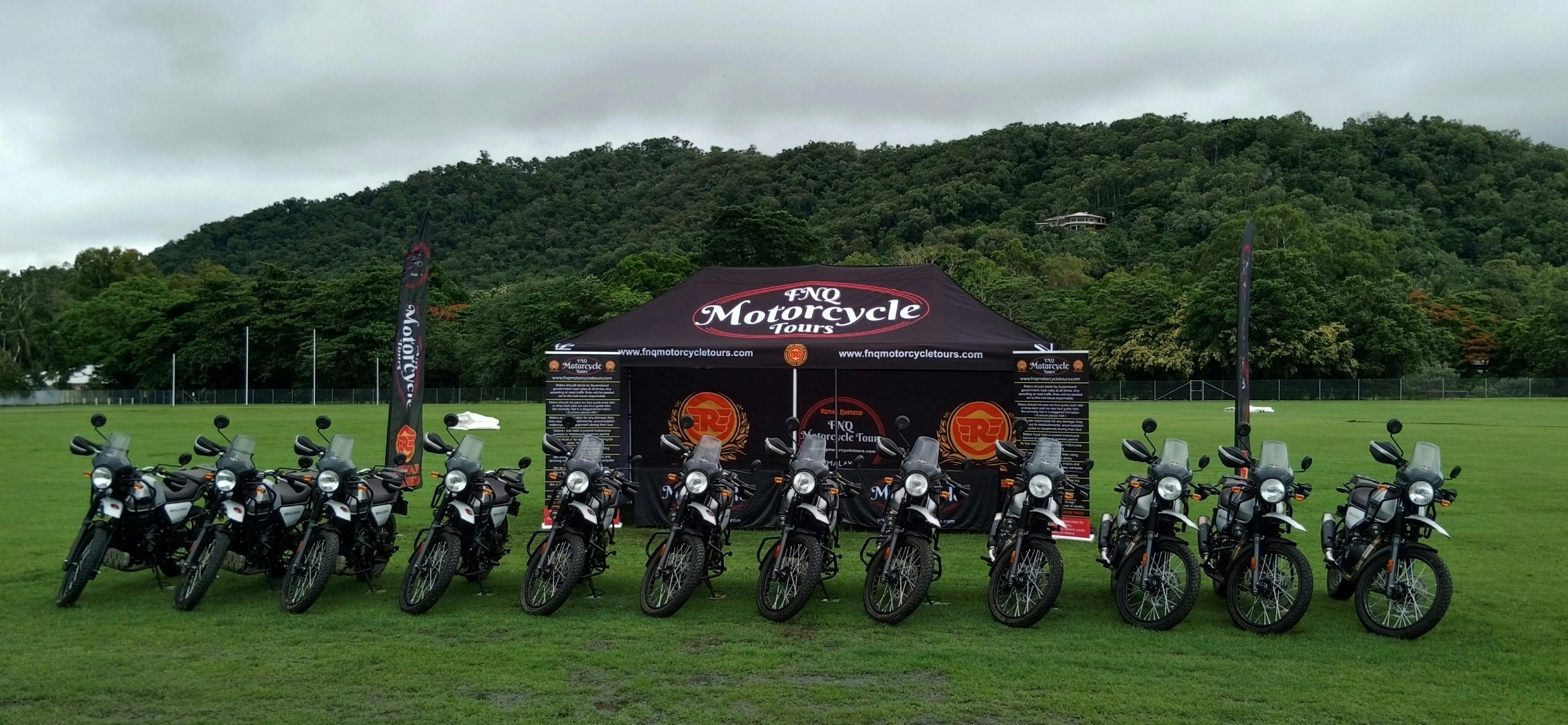 The Fnq Motorcycle fleet set and ready to go on an adventure