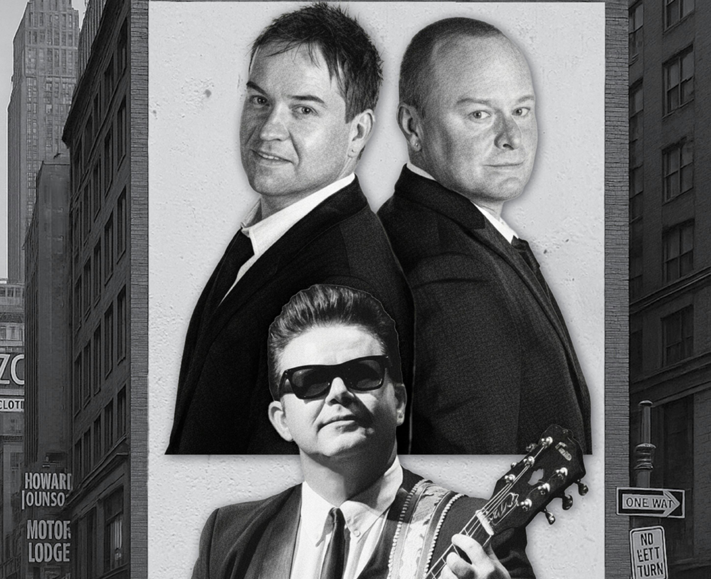 The Everly Brothers on a billboard with Roy Orbison