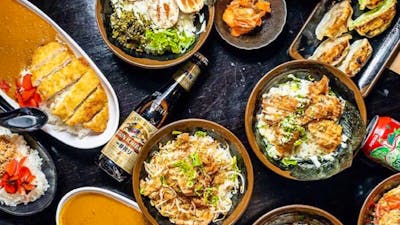 Japenese food and drinks from above
