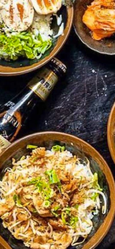 Japenese food and drinks from above
