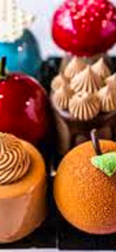 A selection of colourful cakes