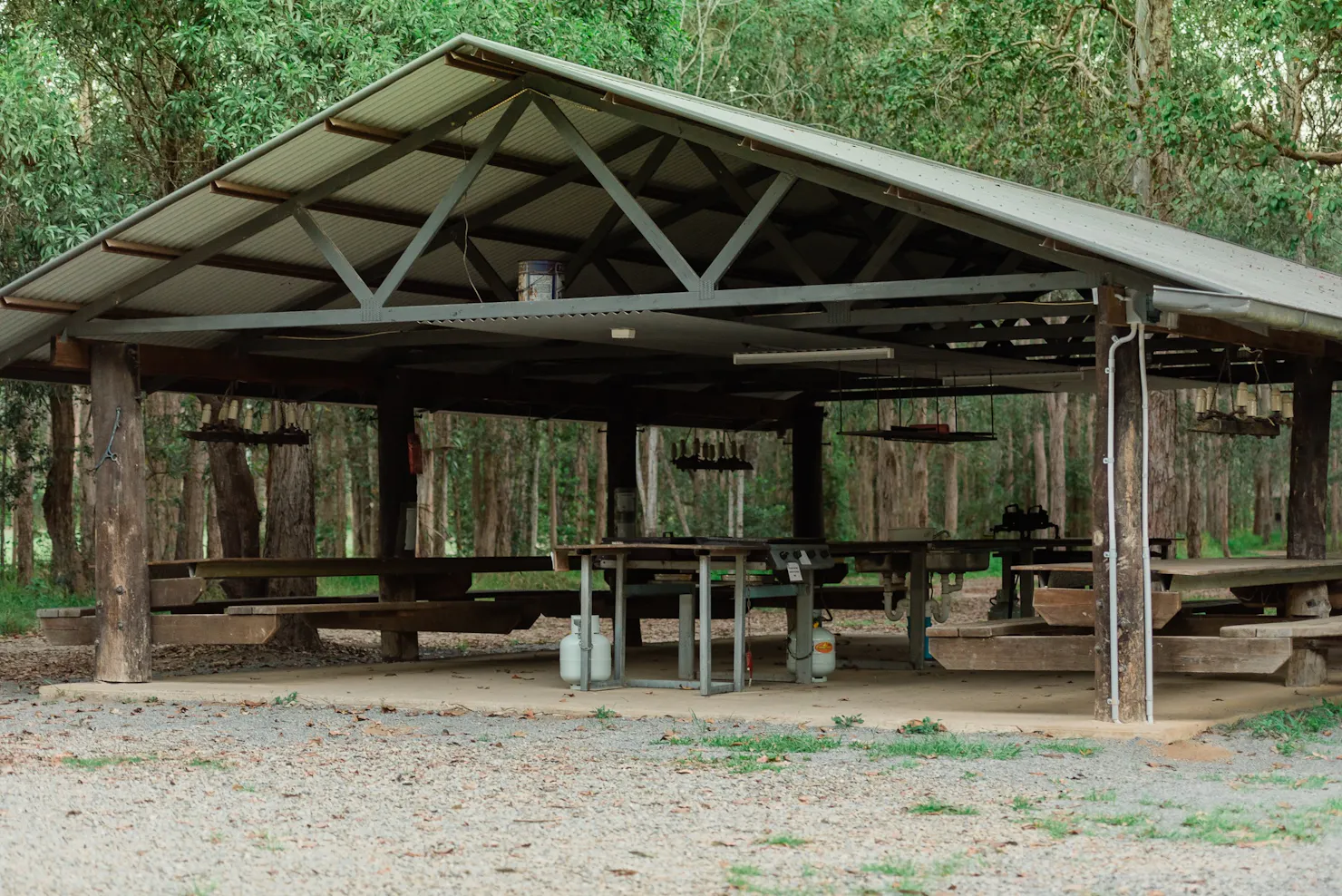 Camp Kitchen with gas BBQ's, Cooktops and Sinks