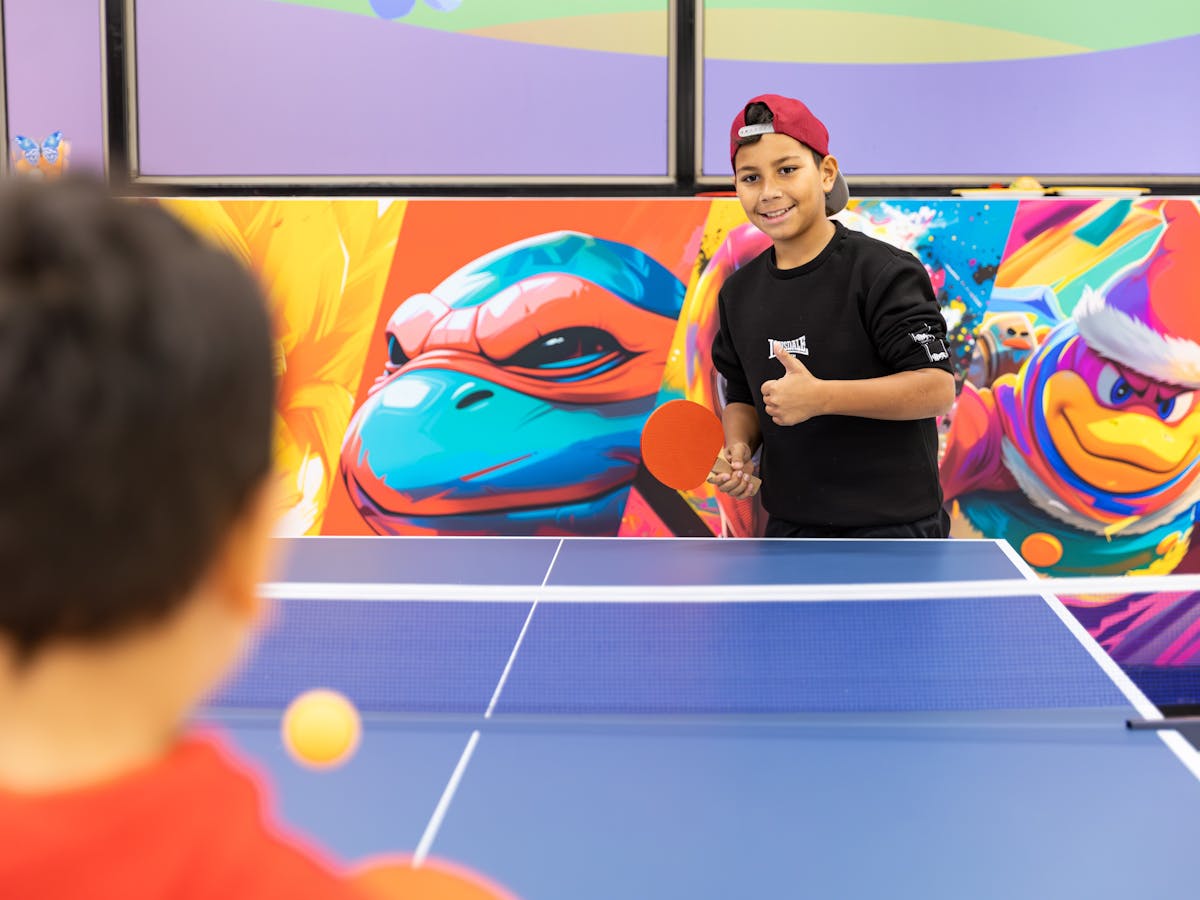Kids Playing Table Tennis