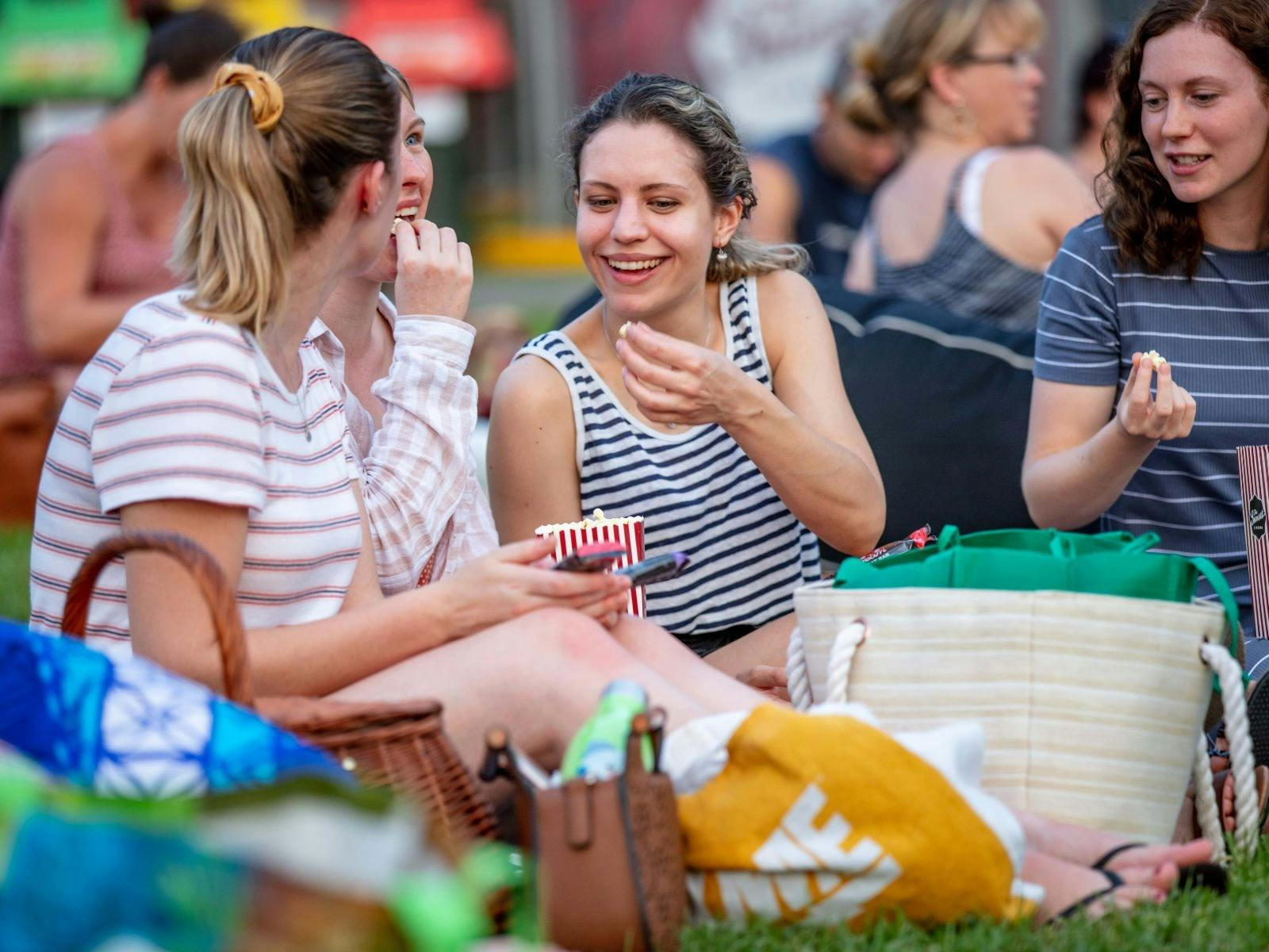 sunset cinema outdoor movies Canberra girls night food wine cheese picnic