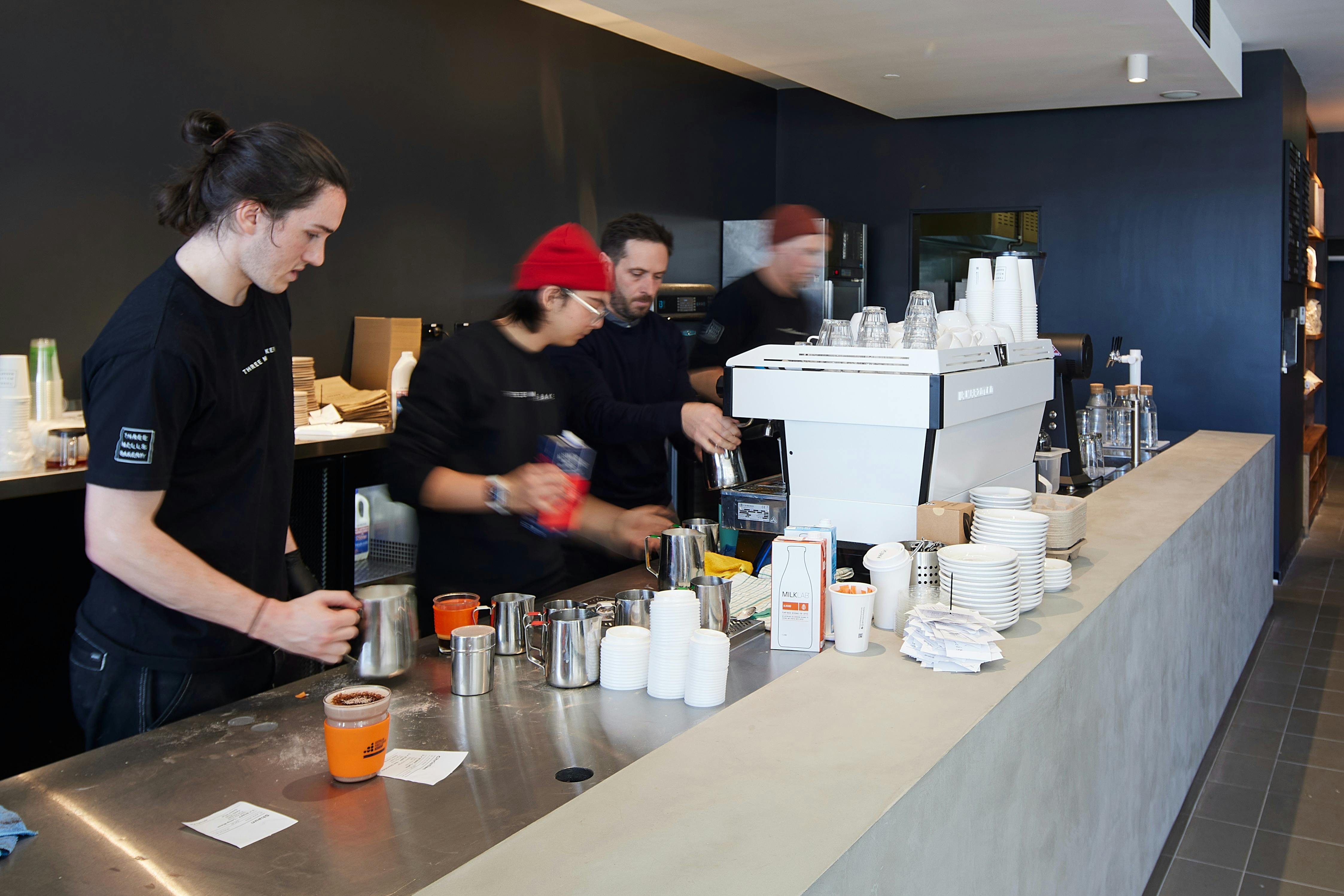 Baristas at Three Mills Bakery