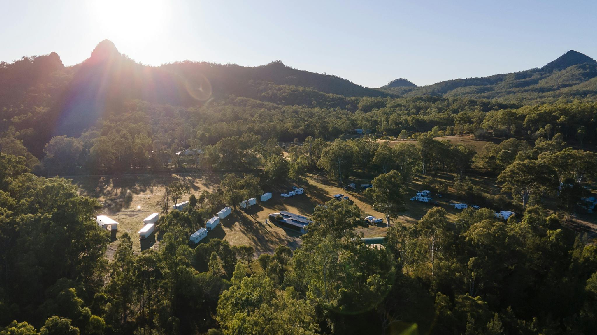 Aerial view of campgrounds