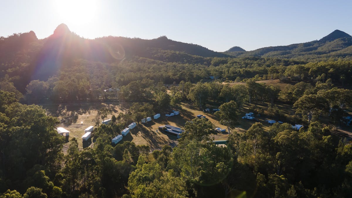 Aerial view of campgrounds