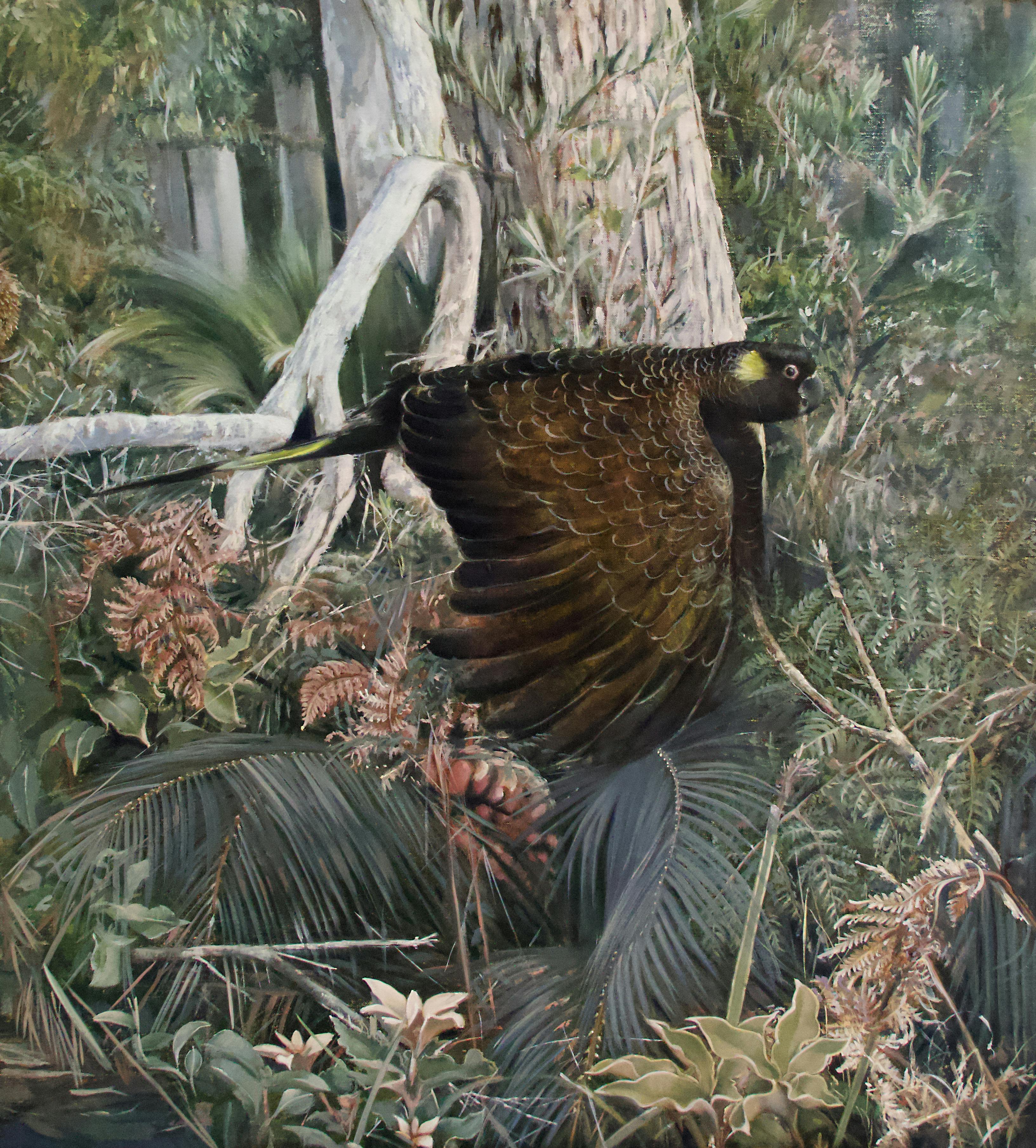 Gina Kalabishis, The Arrival (detail), 2025, oil on linen, 336.5 x 152.5cm