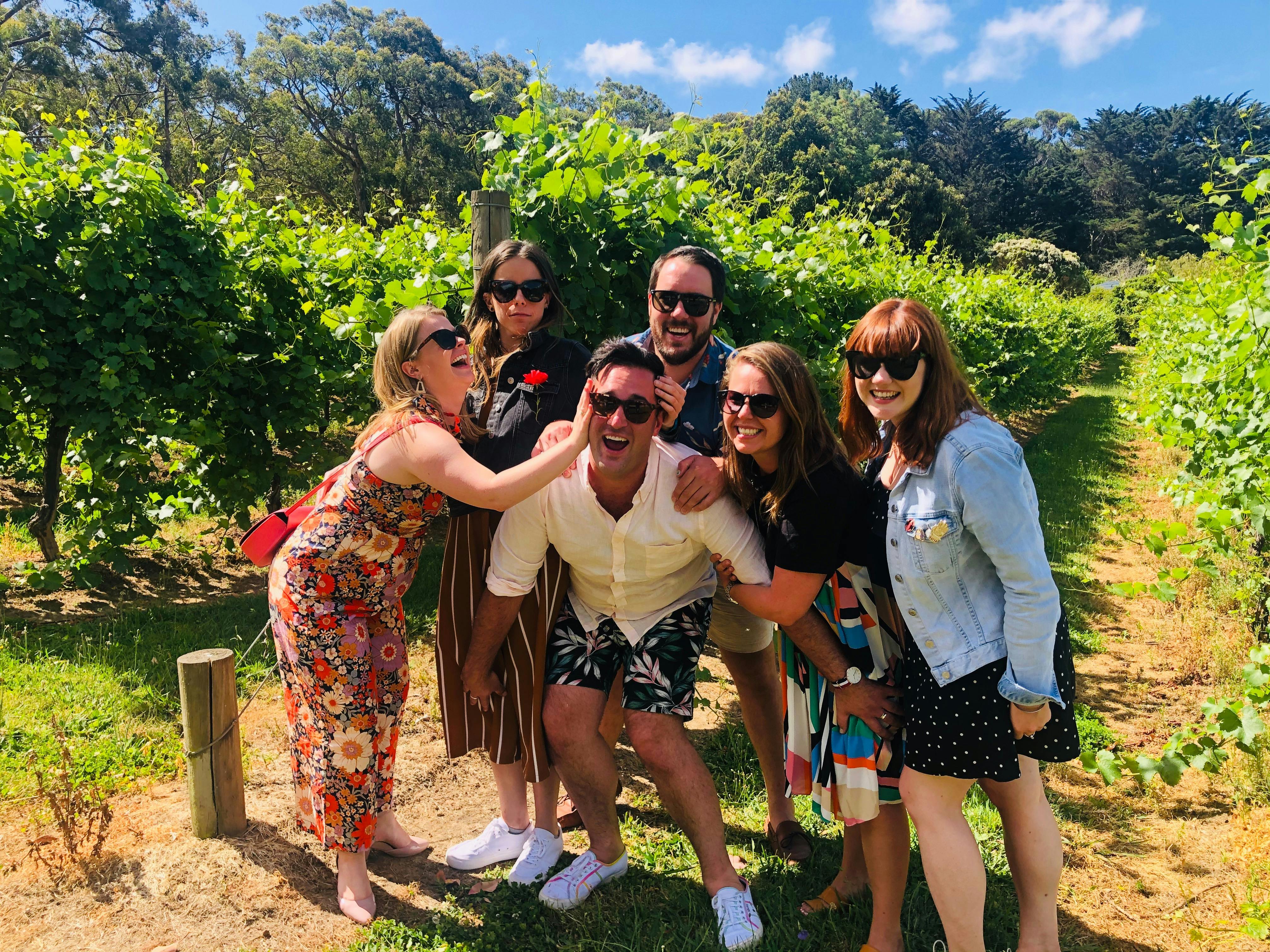 Guest on winery tour