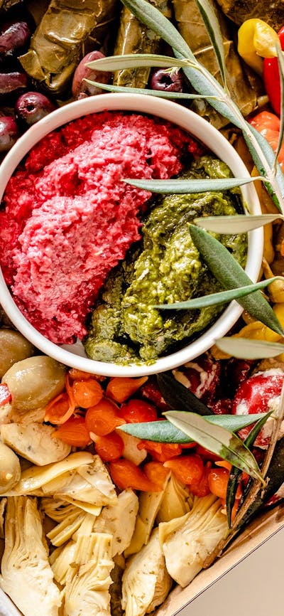 A delicious antipasto box.