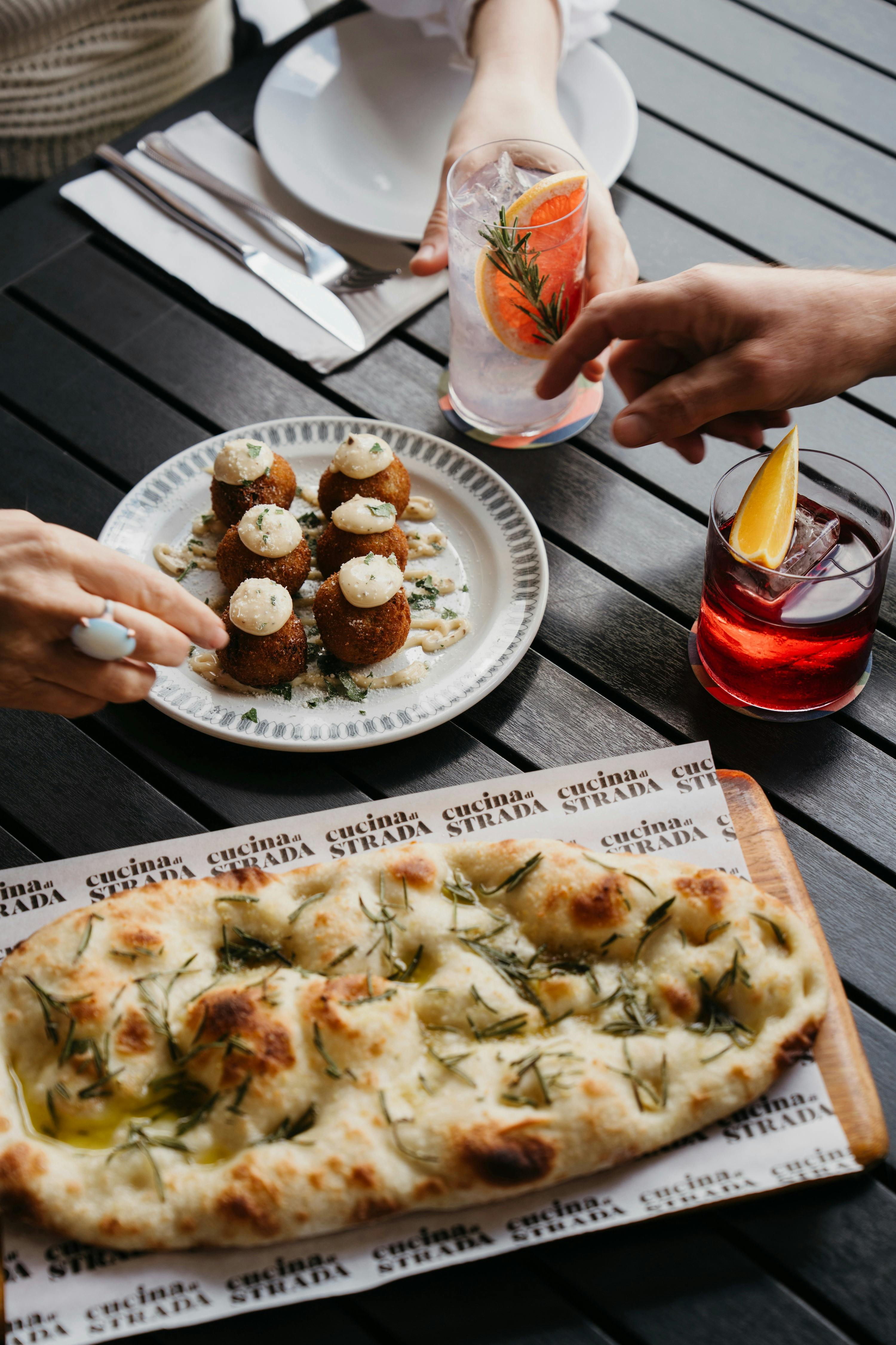 Pizza and cocktails served fresh at Never Never Distilling Co.