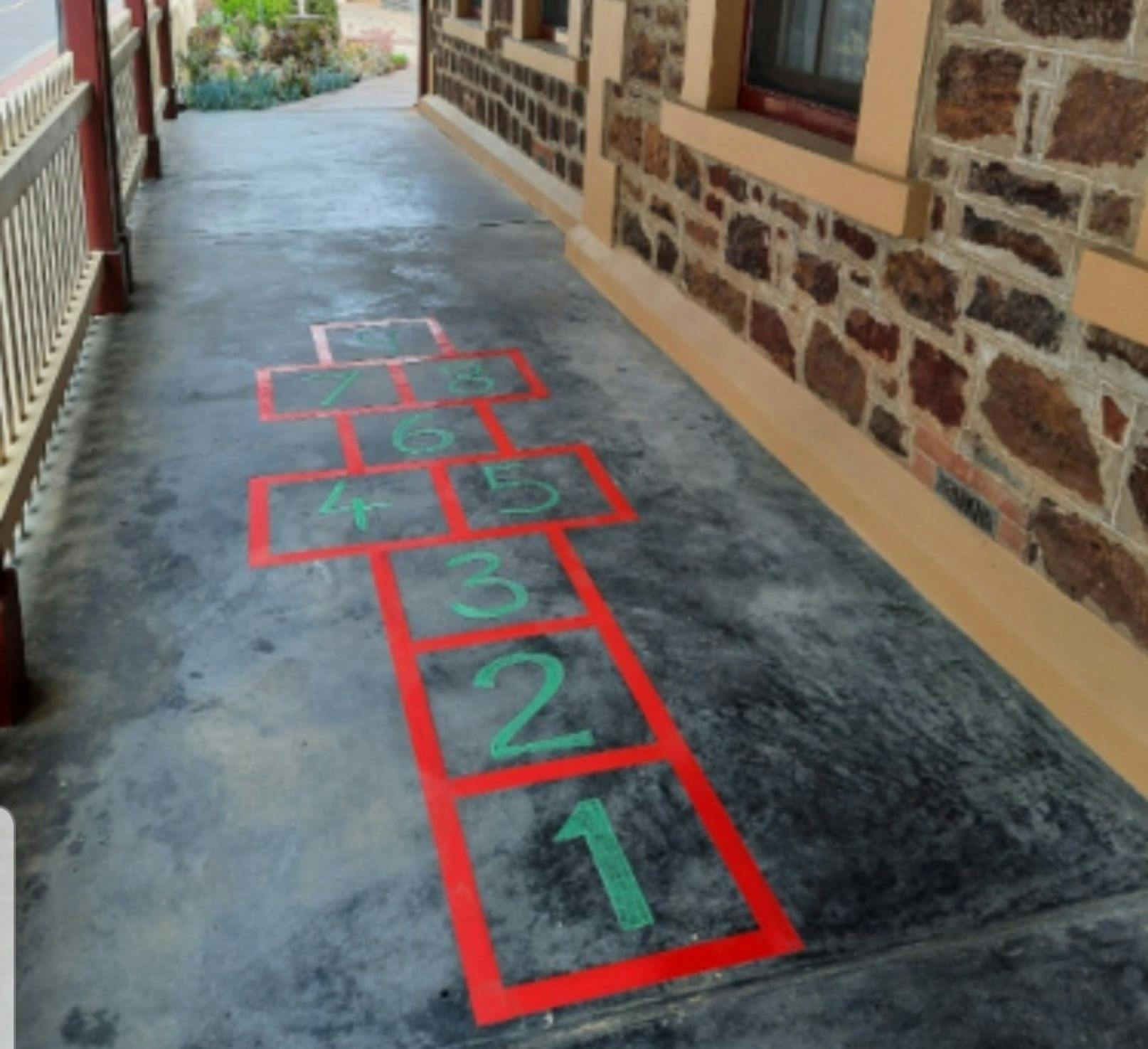 hopscotch on the verandah