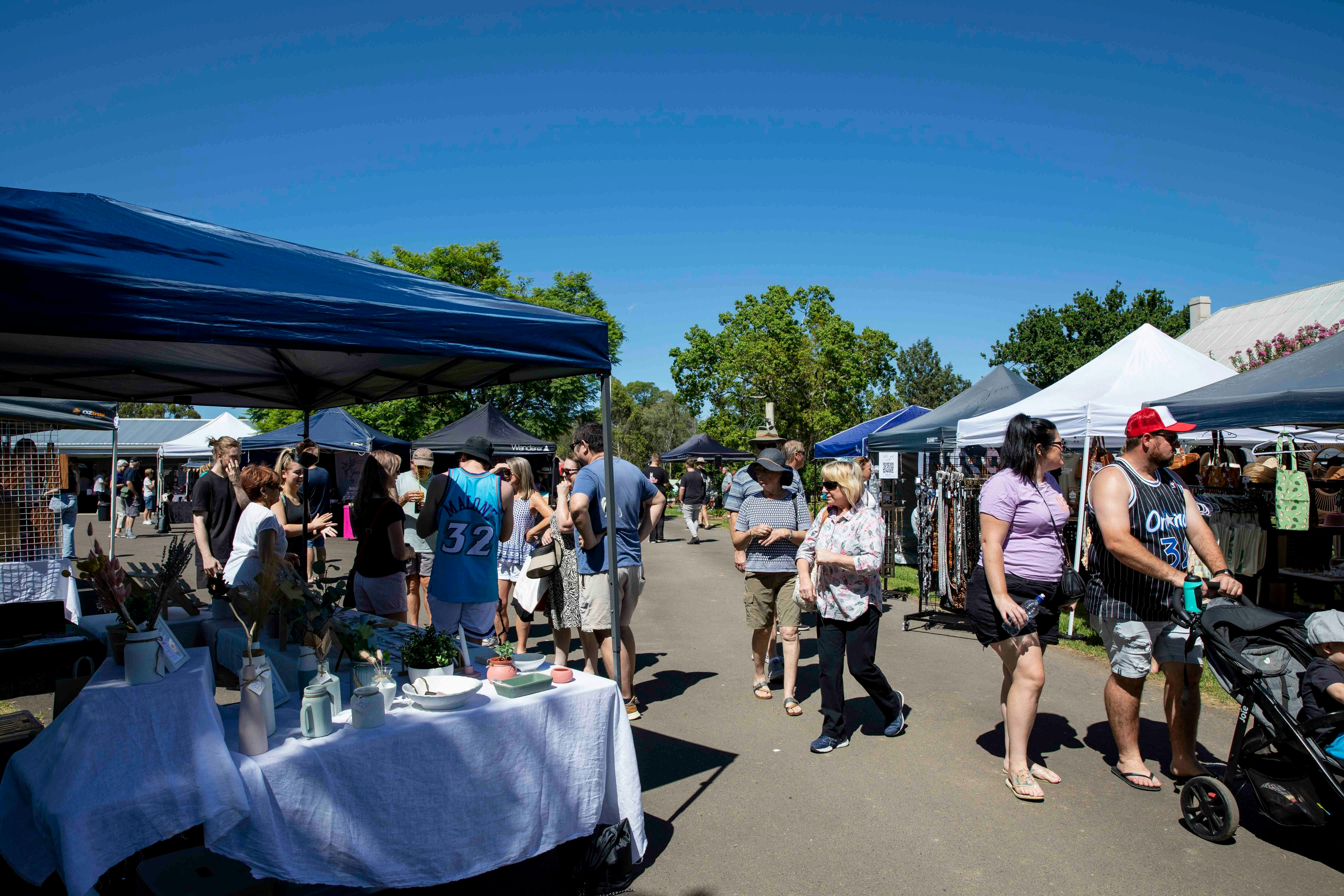 People browsing the local market stalls