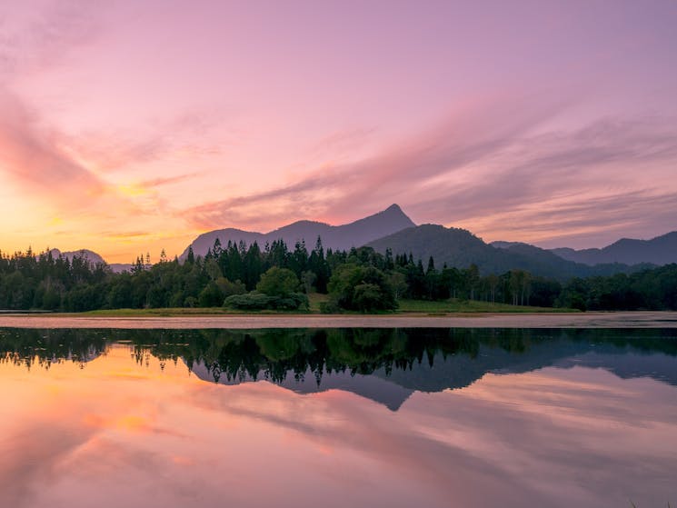 Clarrie Hall Dam at sunrise