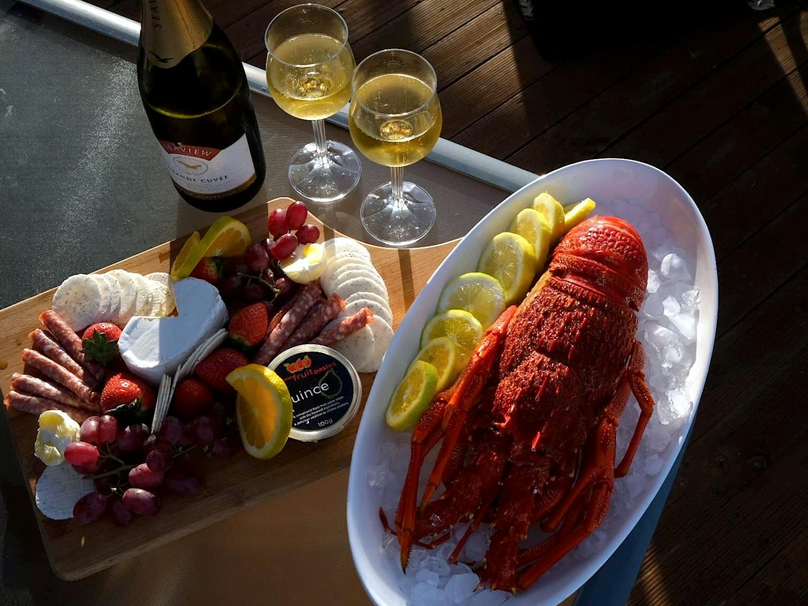 Tasmanian Produce - St. Helens On They Bay - Tasmanian Rock Lobster, Tasmanian Sparkling & Cheeses