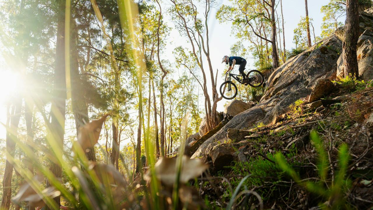 Technical natural features at Toms Crossing Mountain Bike Trails in Dwellingup, Western Australia