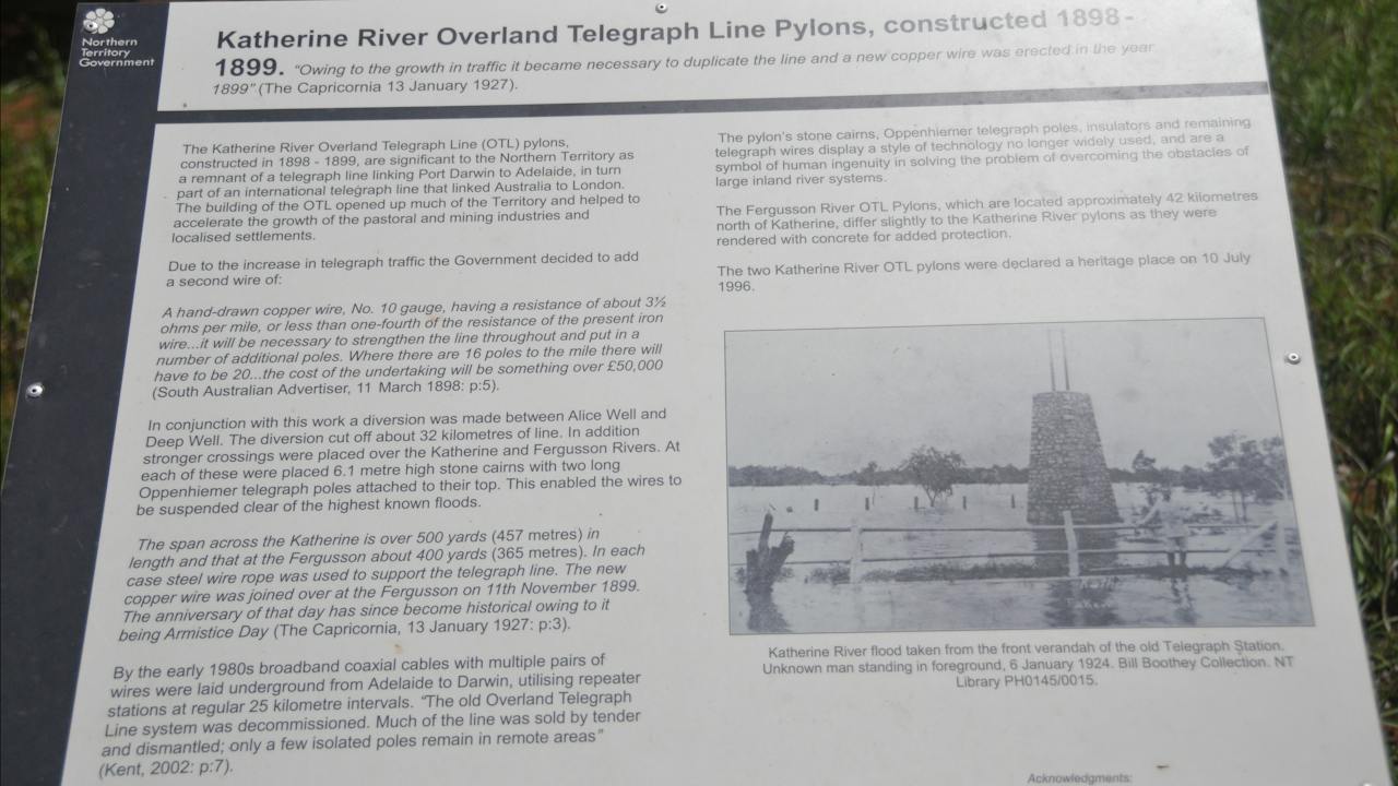 Interpretative panel, north bank of the Katherine River.