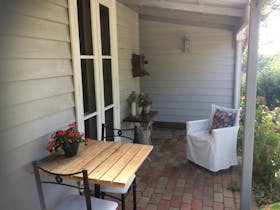 Outdoor seating on the front verandah