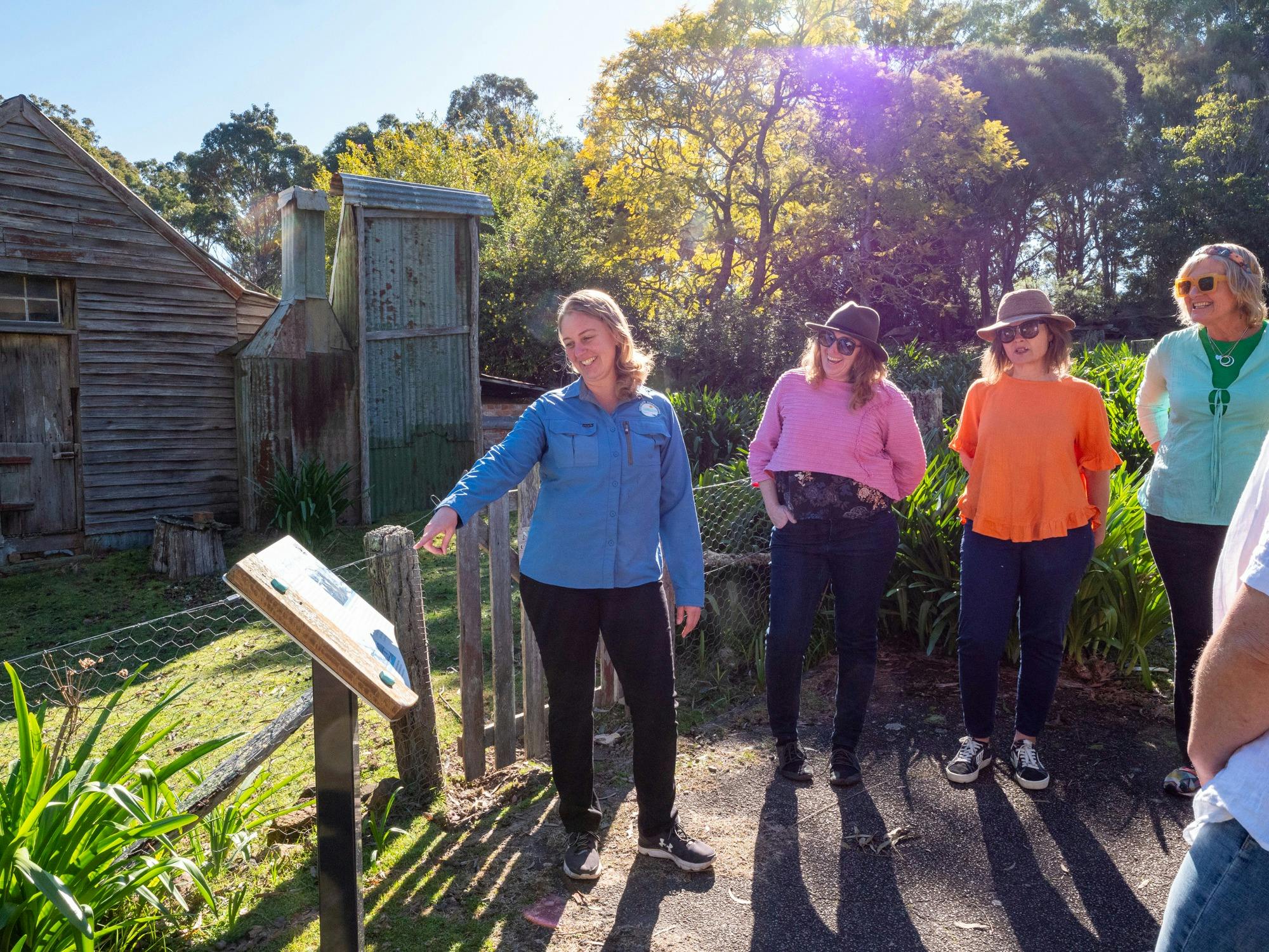 Guests with guide at Davidsons Whaling Station, Eden