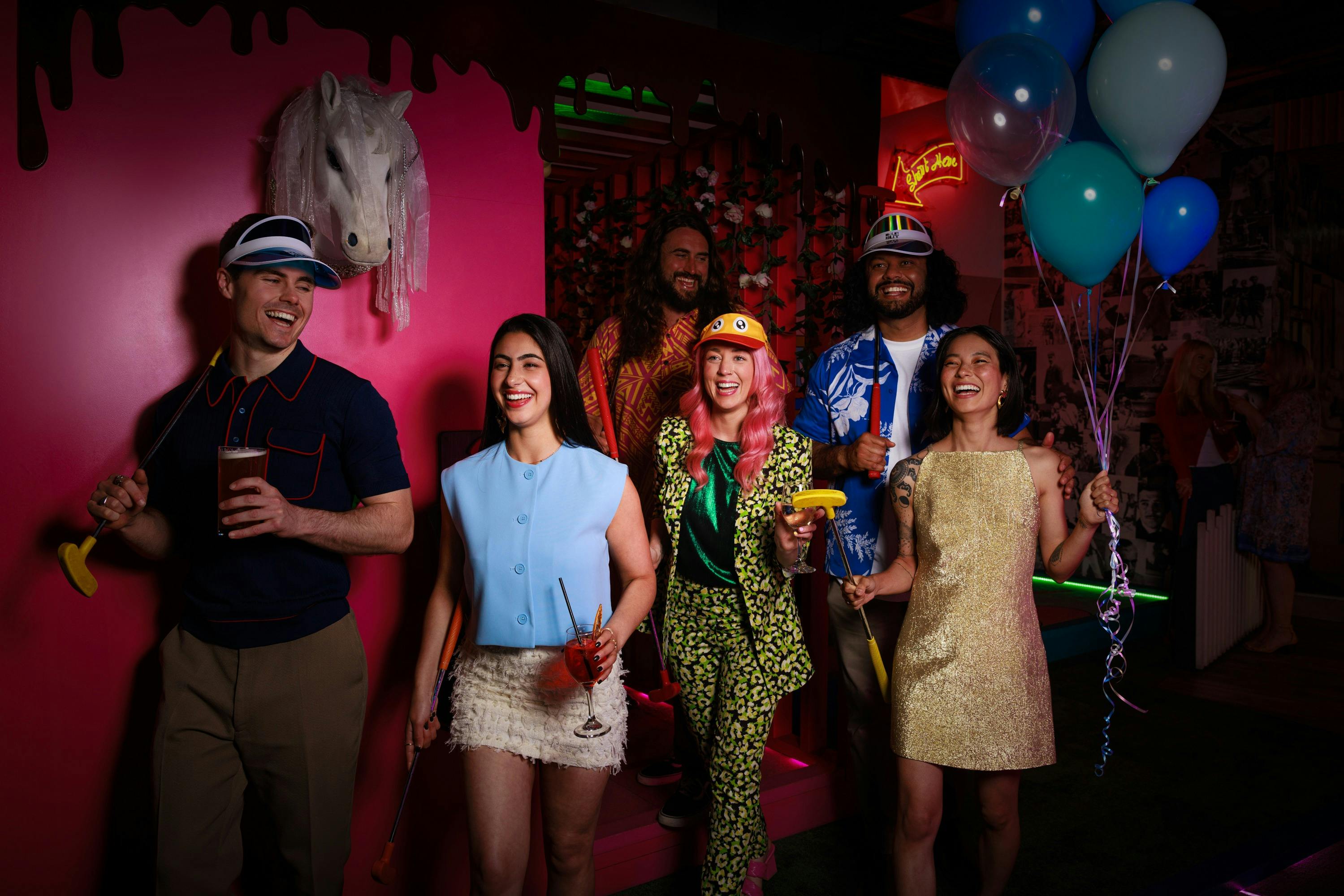 Holey Moley mini golf with cocktails on the side in Paradise