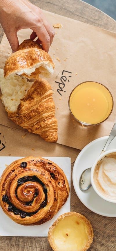 pastries and coffee at L'épi Artisan Bakery Canberra