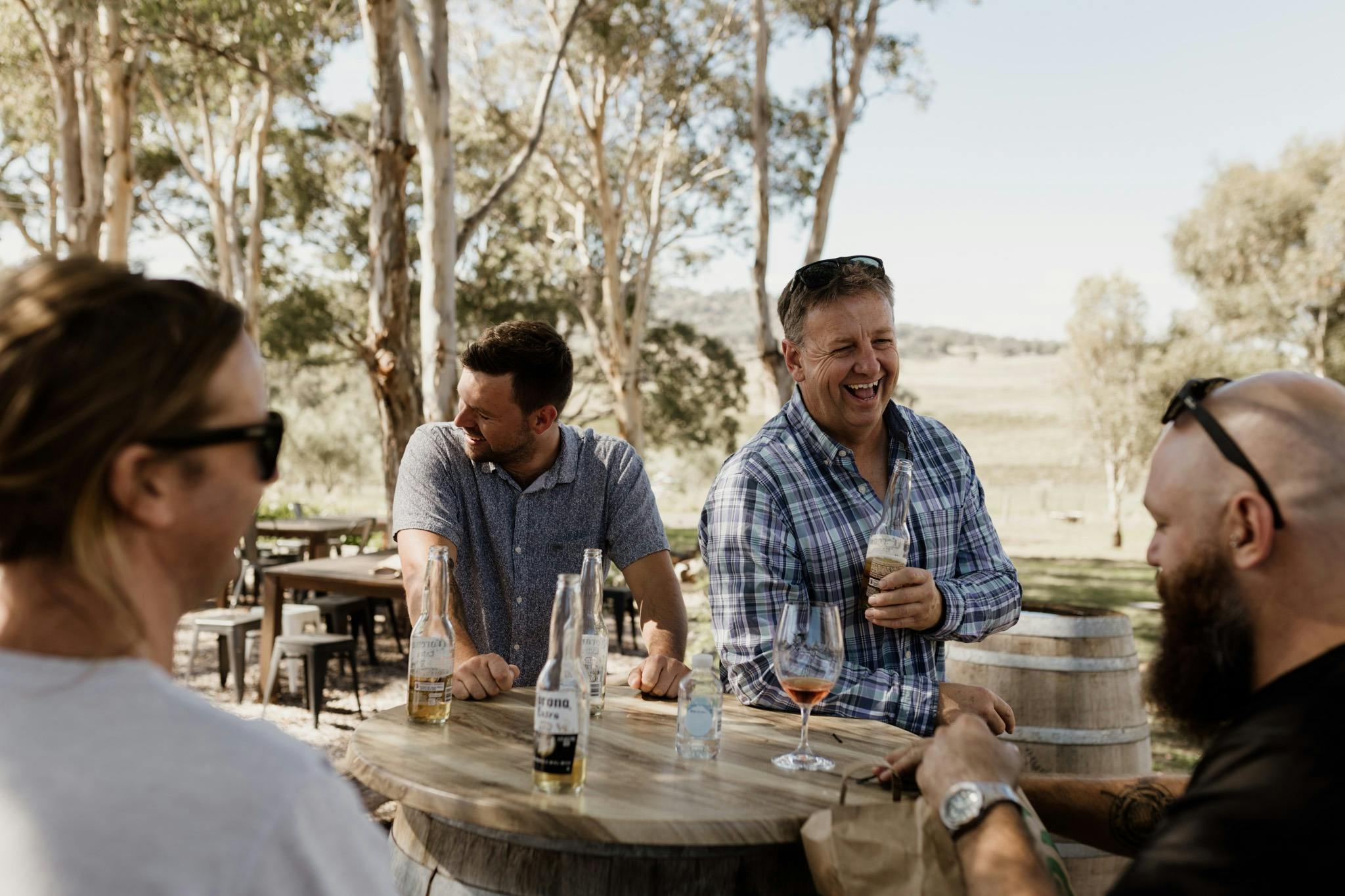 Mudgee Ale Trail Clients enjoying a winery setting outdoors