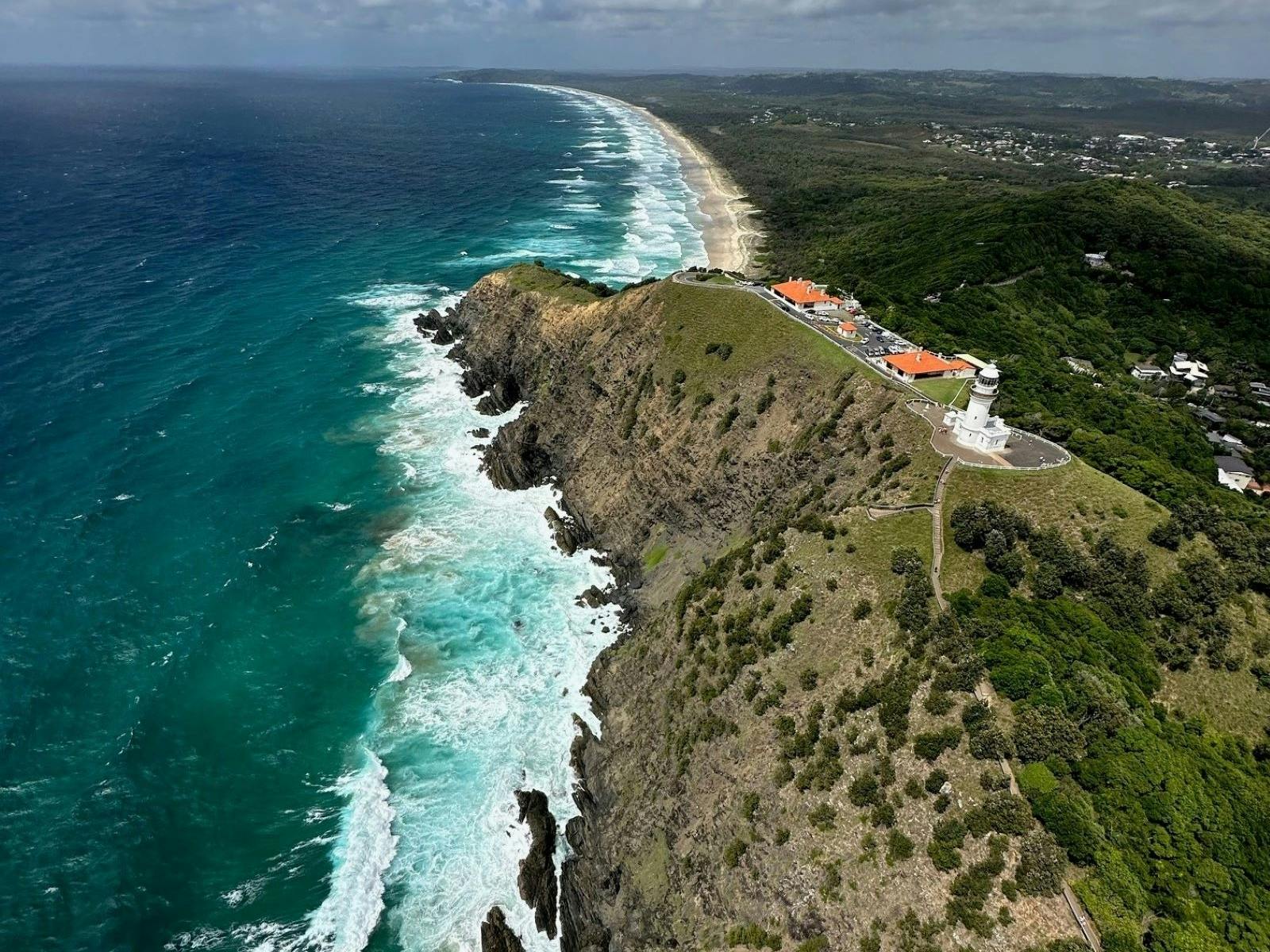 Aerial view over Byron Bay